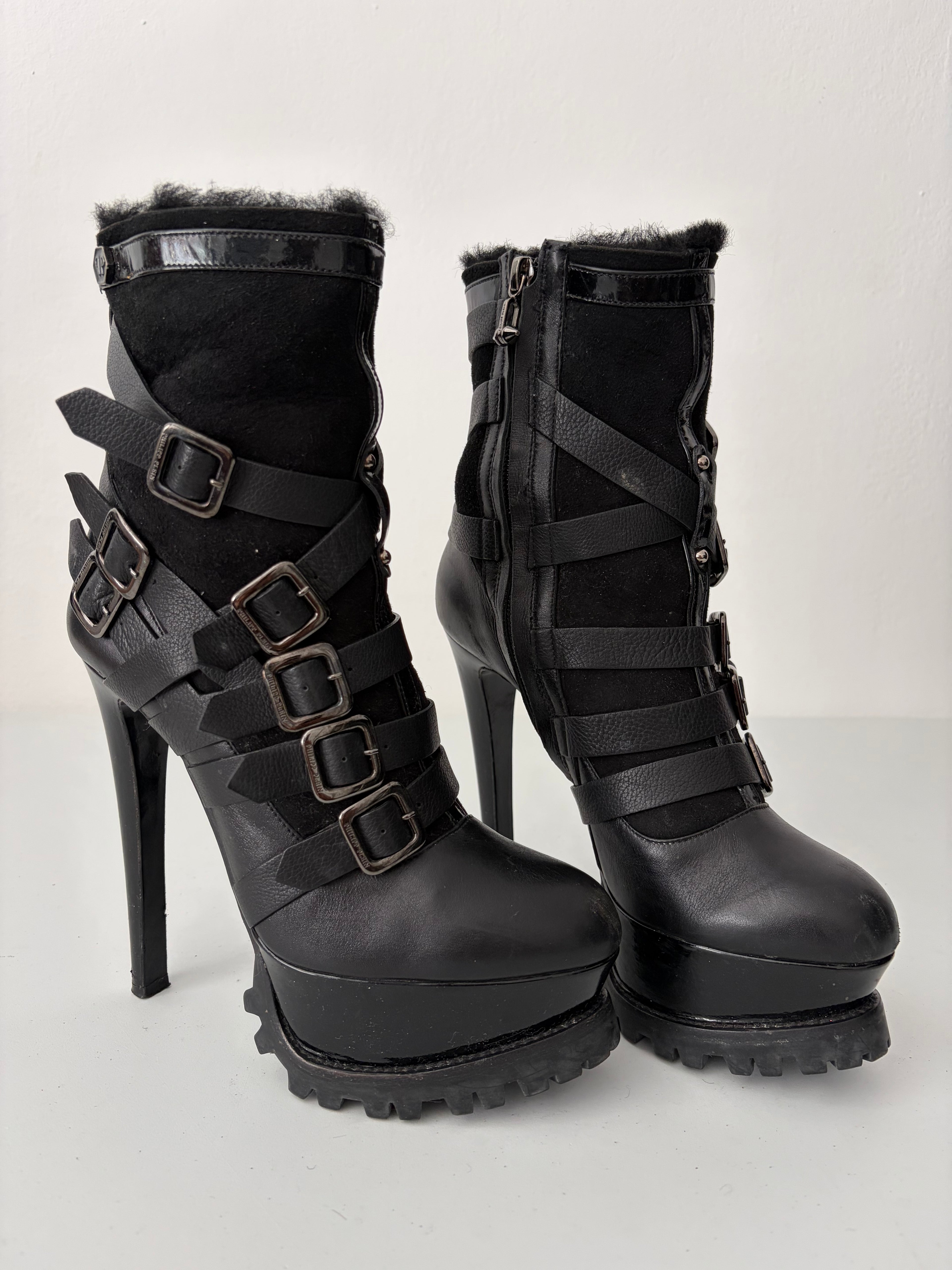 Philipp Plein leather high heel sole boots - eu 39