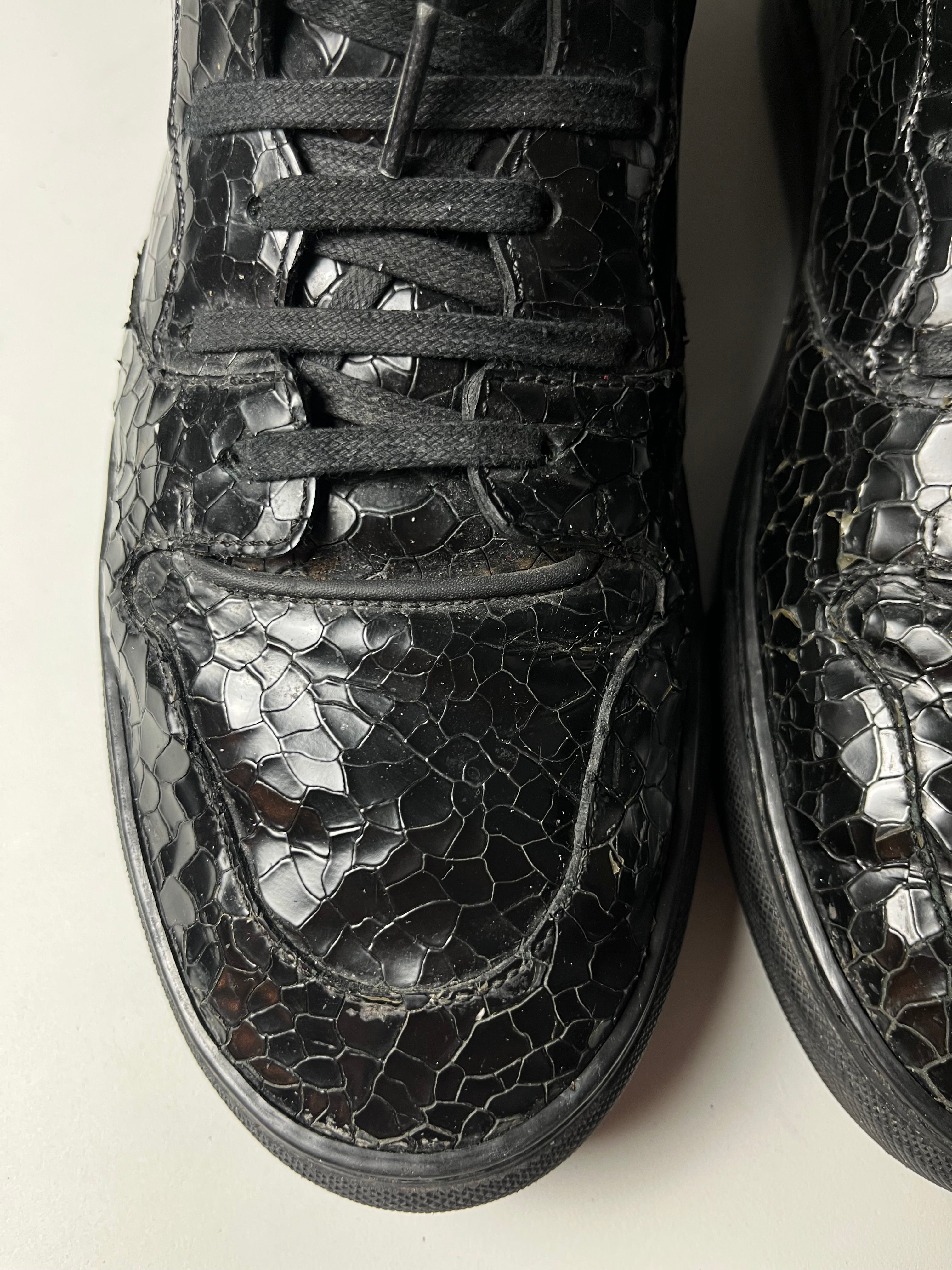 Balenciaga embossed croc leather high tops - Eu 43 - black