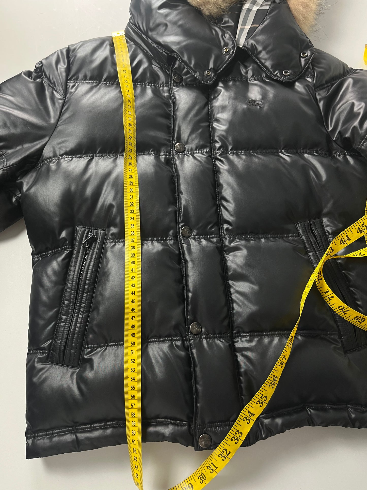 00’s BURBERRY made in Japan real fur down jacket (XS/S) - black