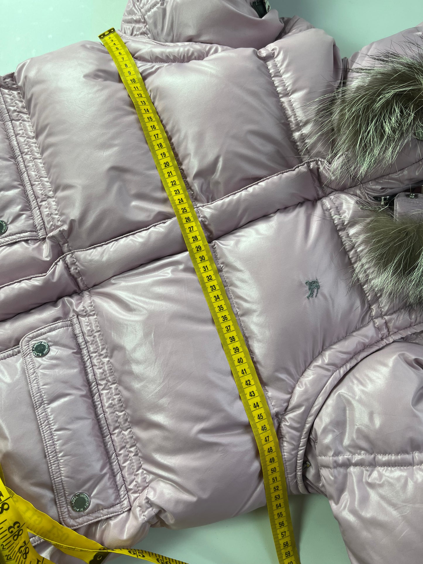 00’s BURBERRY made in Japan real fur down jacket (M/L) - pink