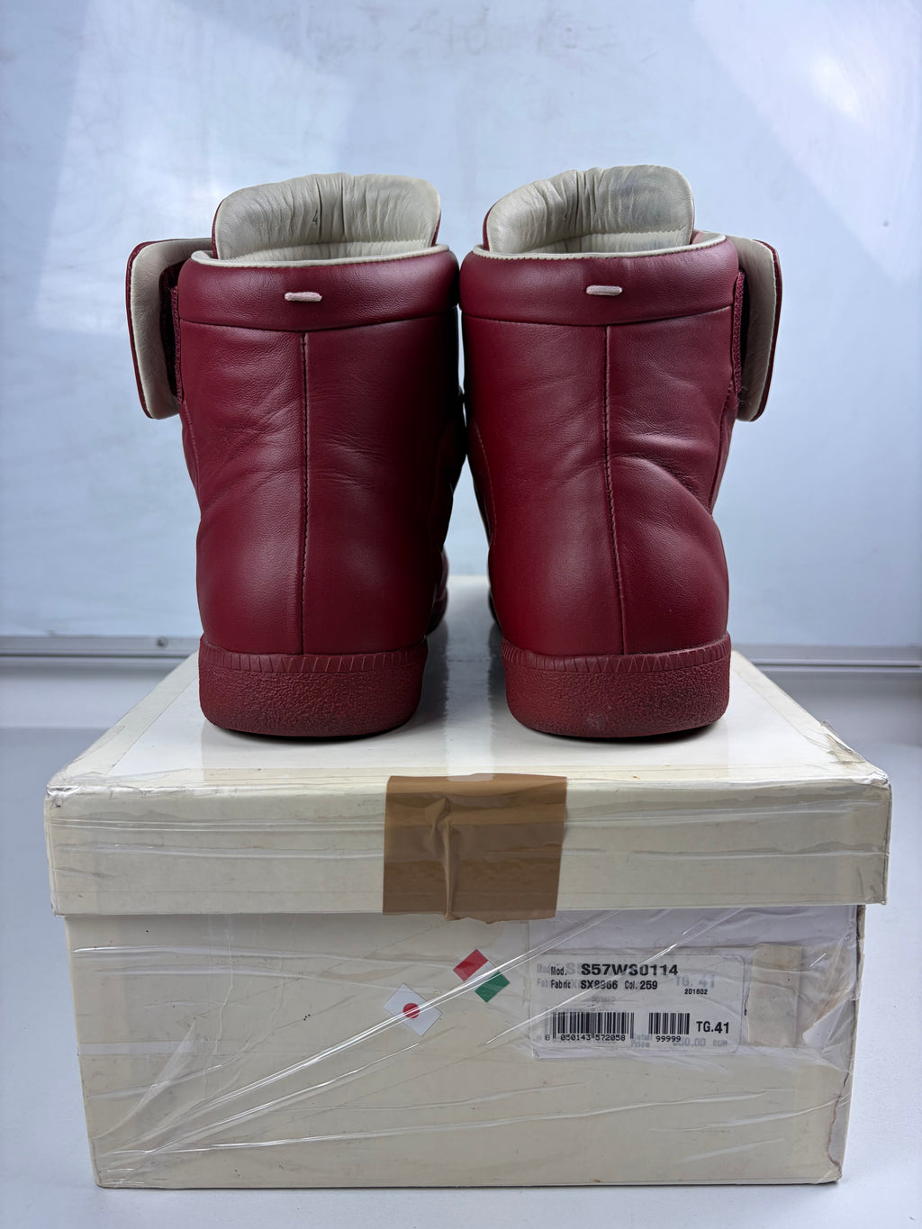 Maison Margiela Future high tops - eu 41 / us 8 / uk 7 - burgundy