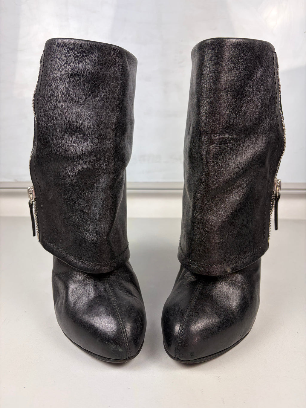 Giuseppe Zanotti fold-over zipper boots - eu 37 / us 7 / uk 4