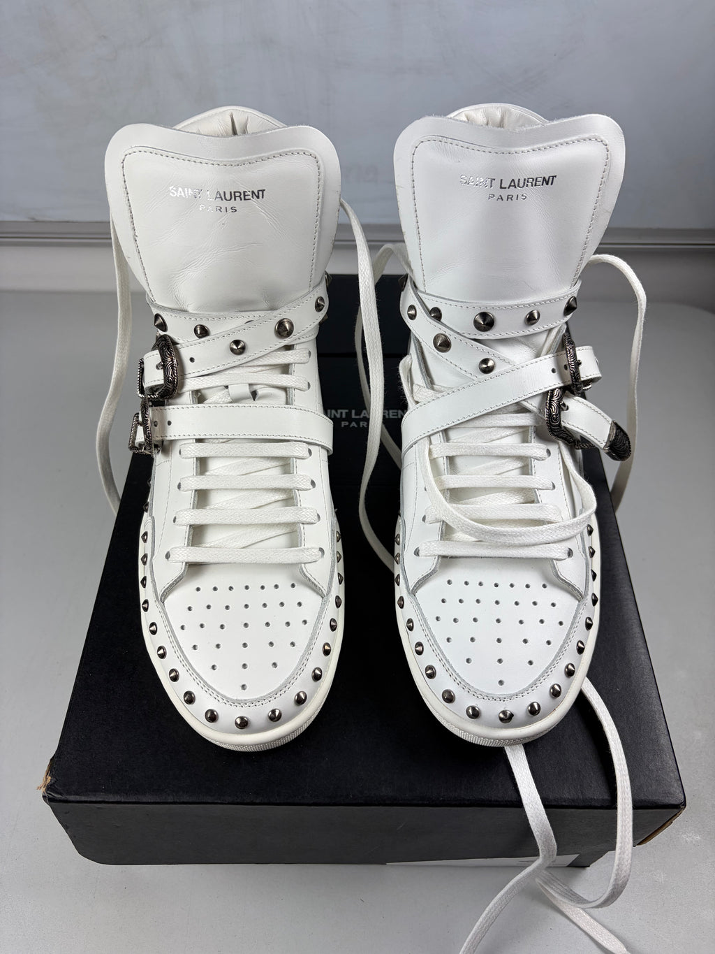 Saint Laurent SL/08H Wolly Spike high-tops - eu 40 / us 7 / uk 6 - white - brand new