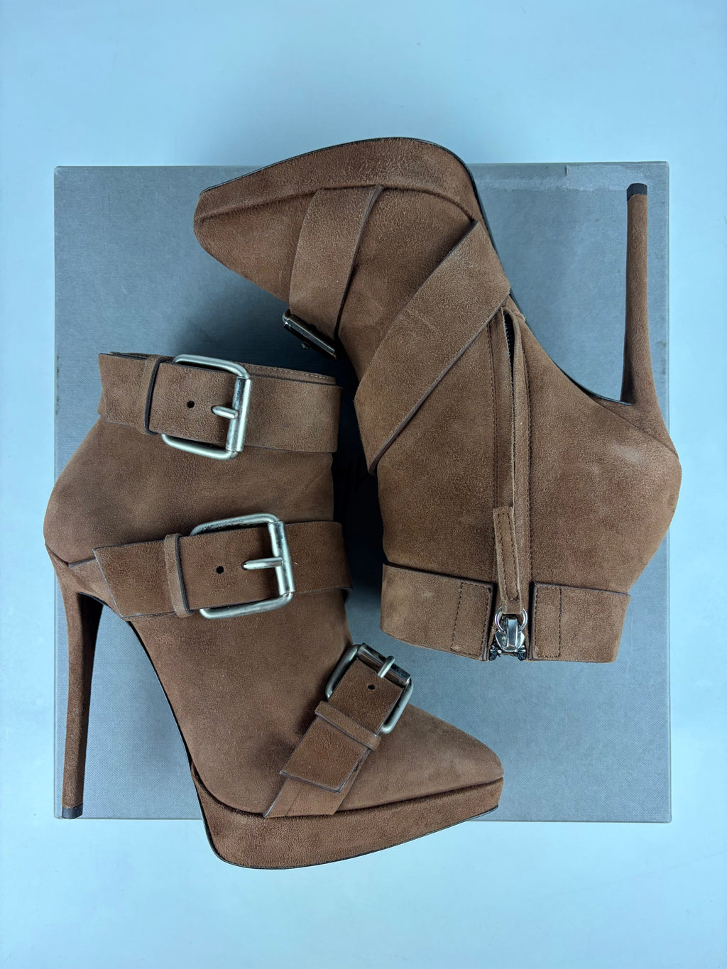 Giuseppe Zanotti ‘Emy’ suede ankle boots - eu 37.5 / us 7.5 / uk 4.5 - brown