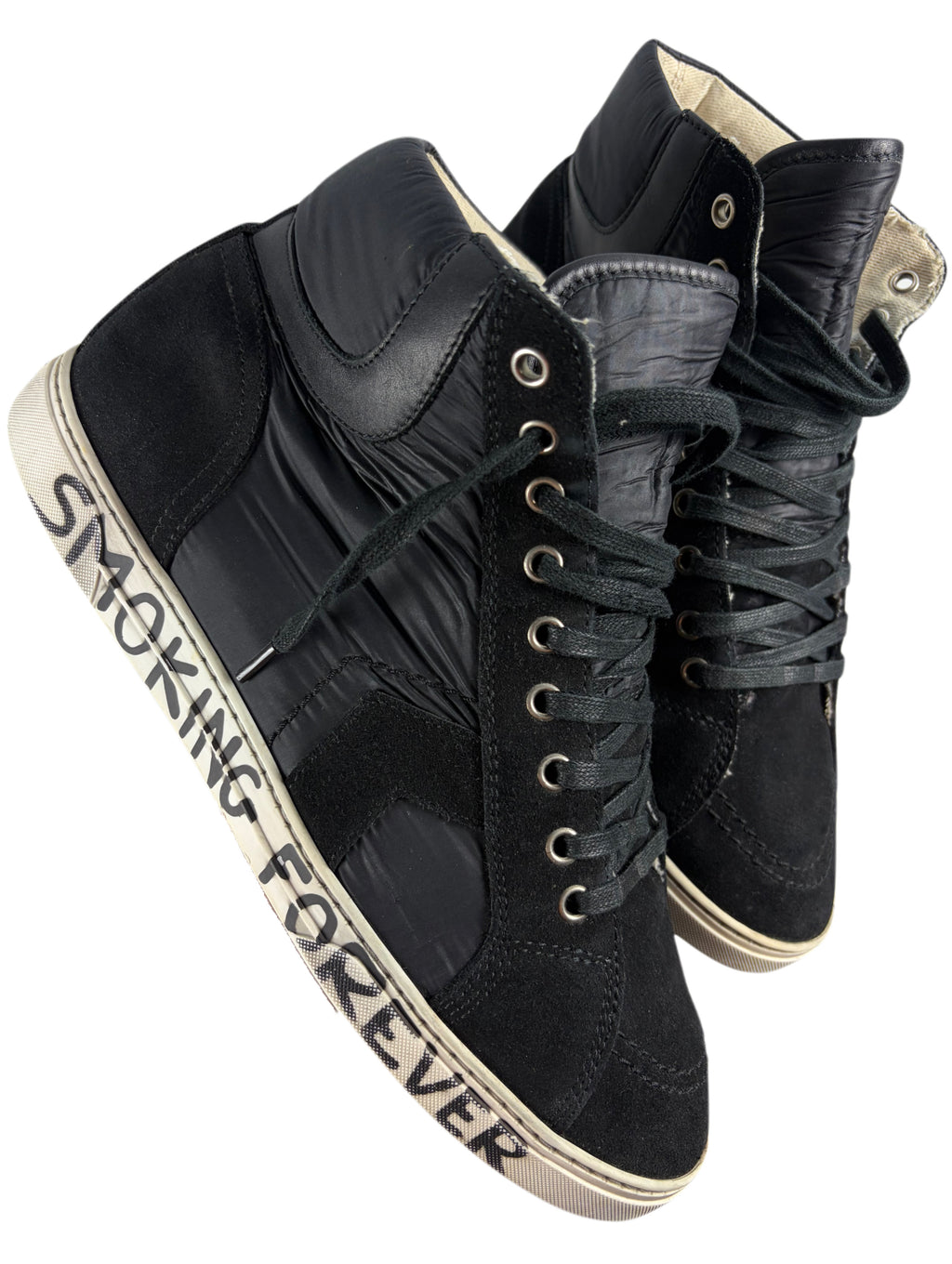 Saint Laurent ‘Smoking Forever’ high tops - eu 43 / us 10 - black