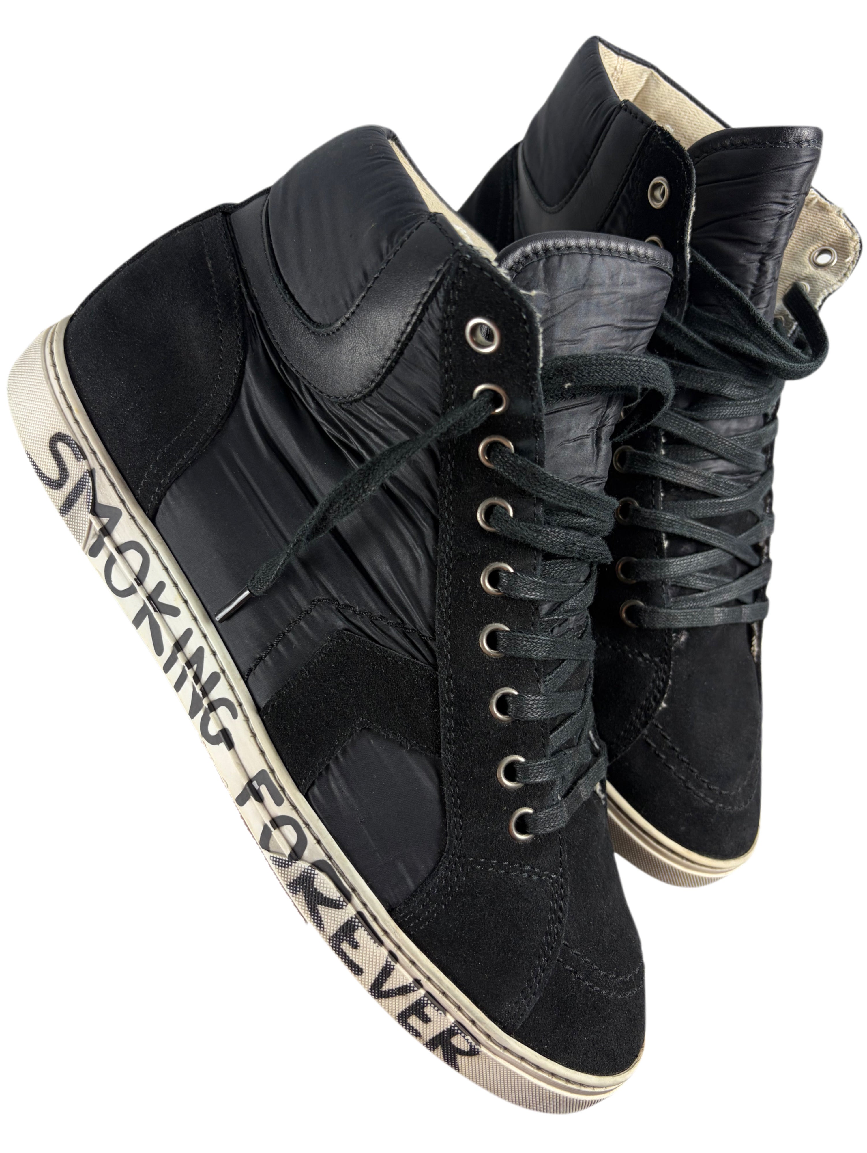 Saint Laurent ‘Smoking Forever’ high tops - eu 43 / us 10 - black