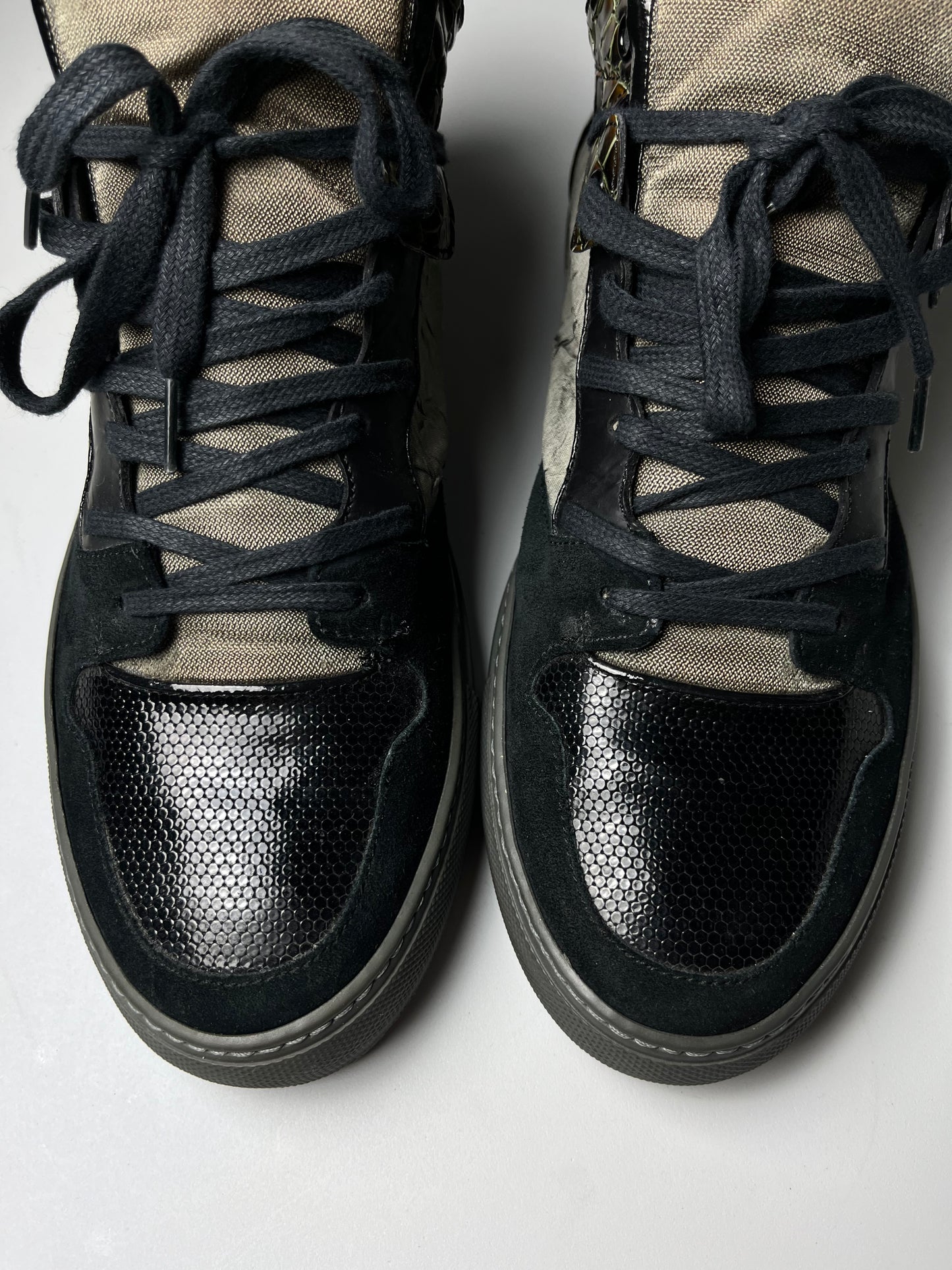 2010 Balenciaga Python skin high top sneakers - EU 41 - black/green