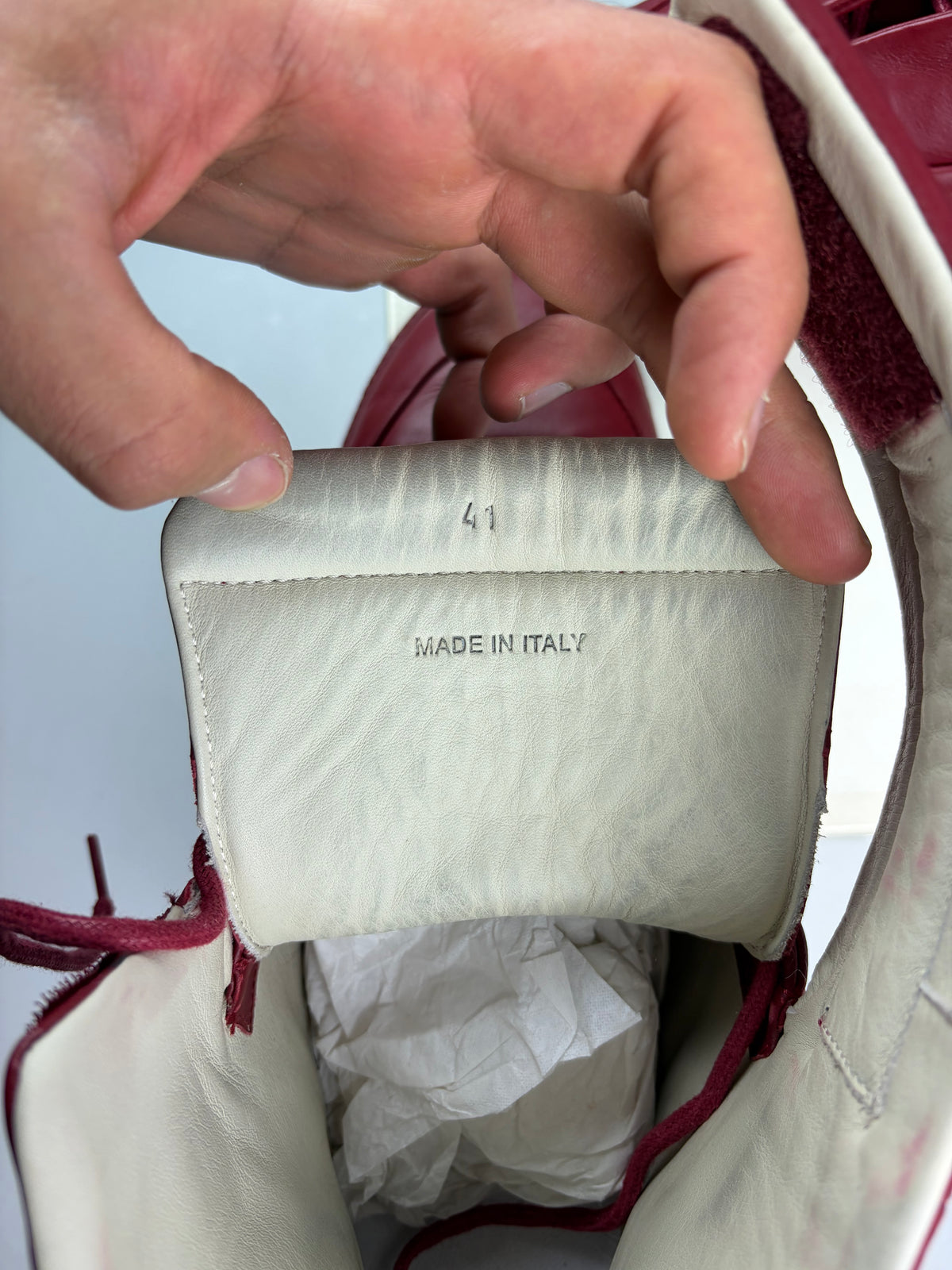 Maison Margiela Future high tops - eu 41 / us 8 / uk 7 - burgundy