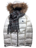 00’s BURBERRY Black Label 2 in 1 real fur down jacket (S/M) - white