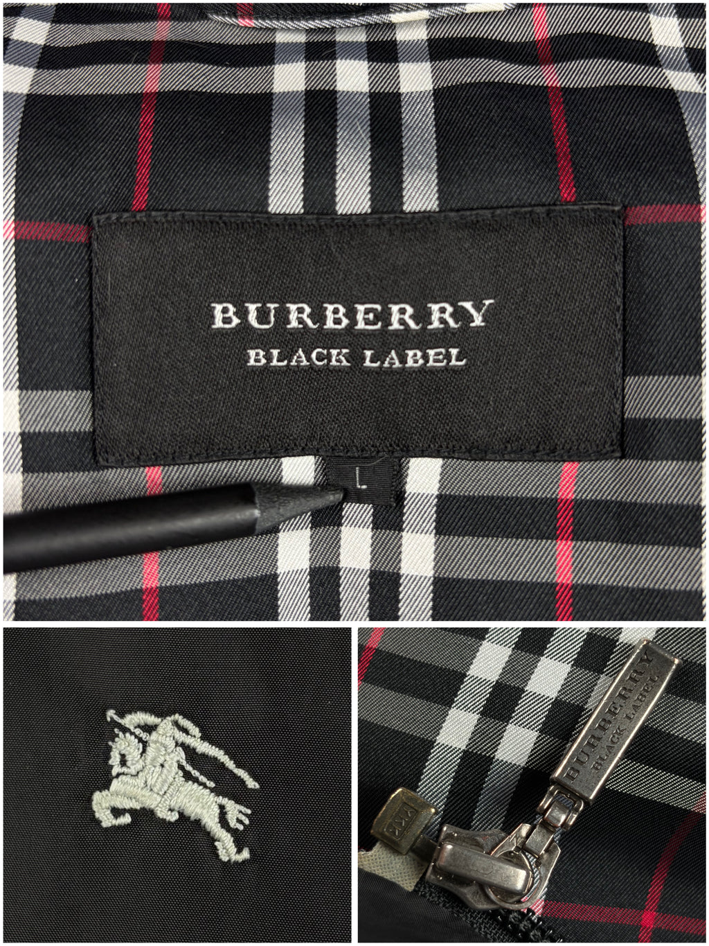 00’s BURBERRY Black Label real fur down jacket (M/L) - black