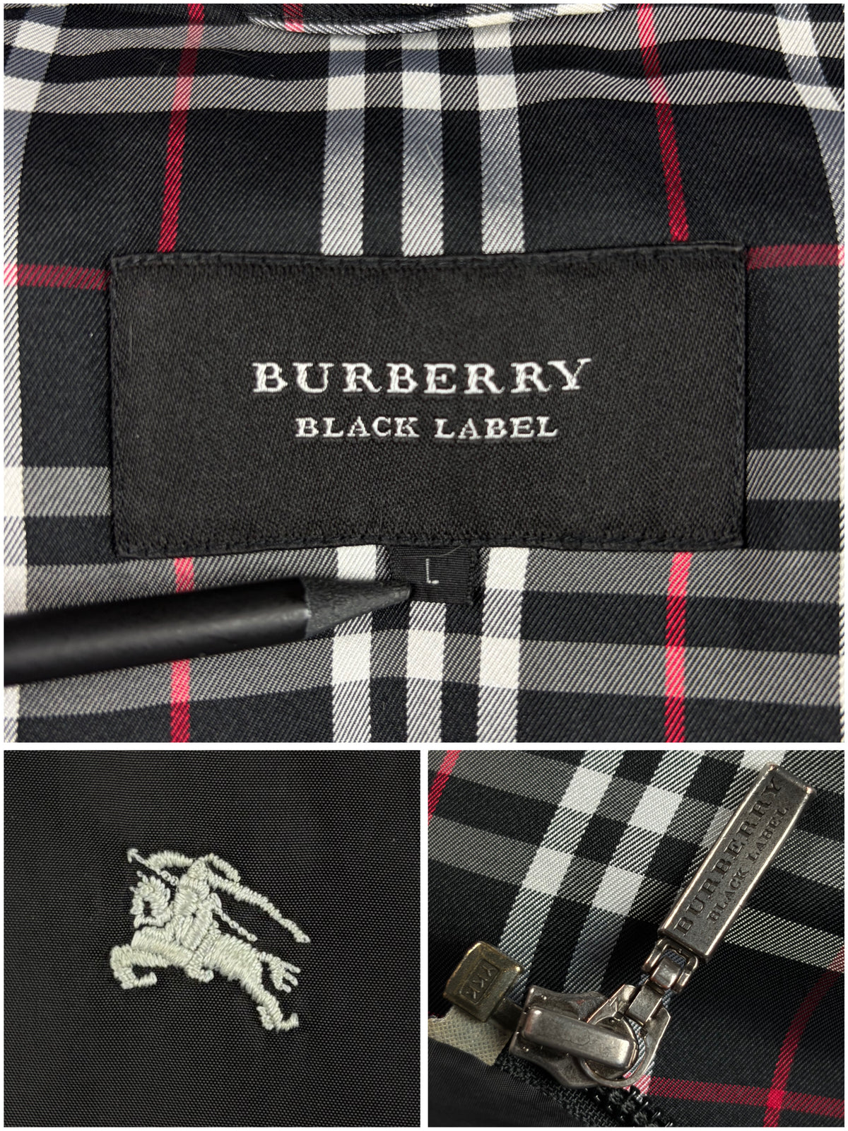 00’s BURBERRY Black Label real fur down jacket (M/L) - black