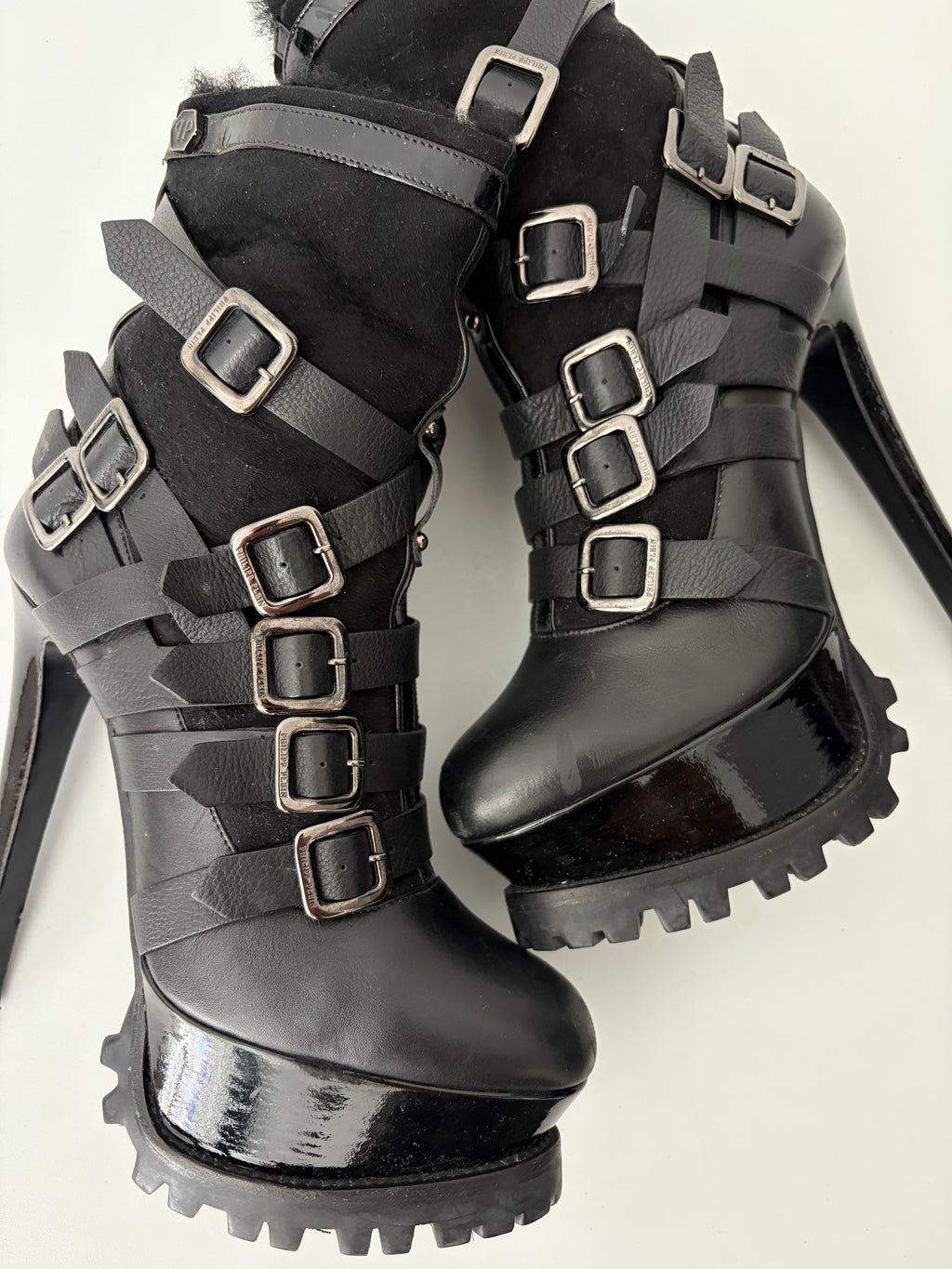 Philipp Plein leather high heel sole boots - eu 39