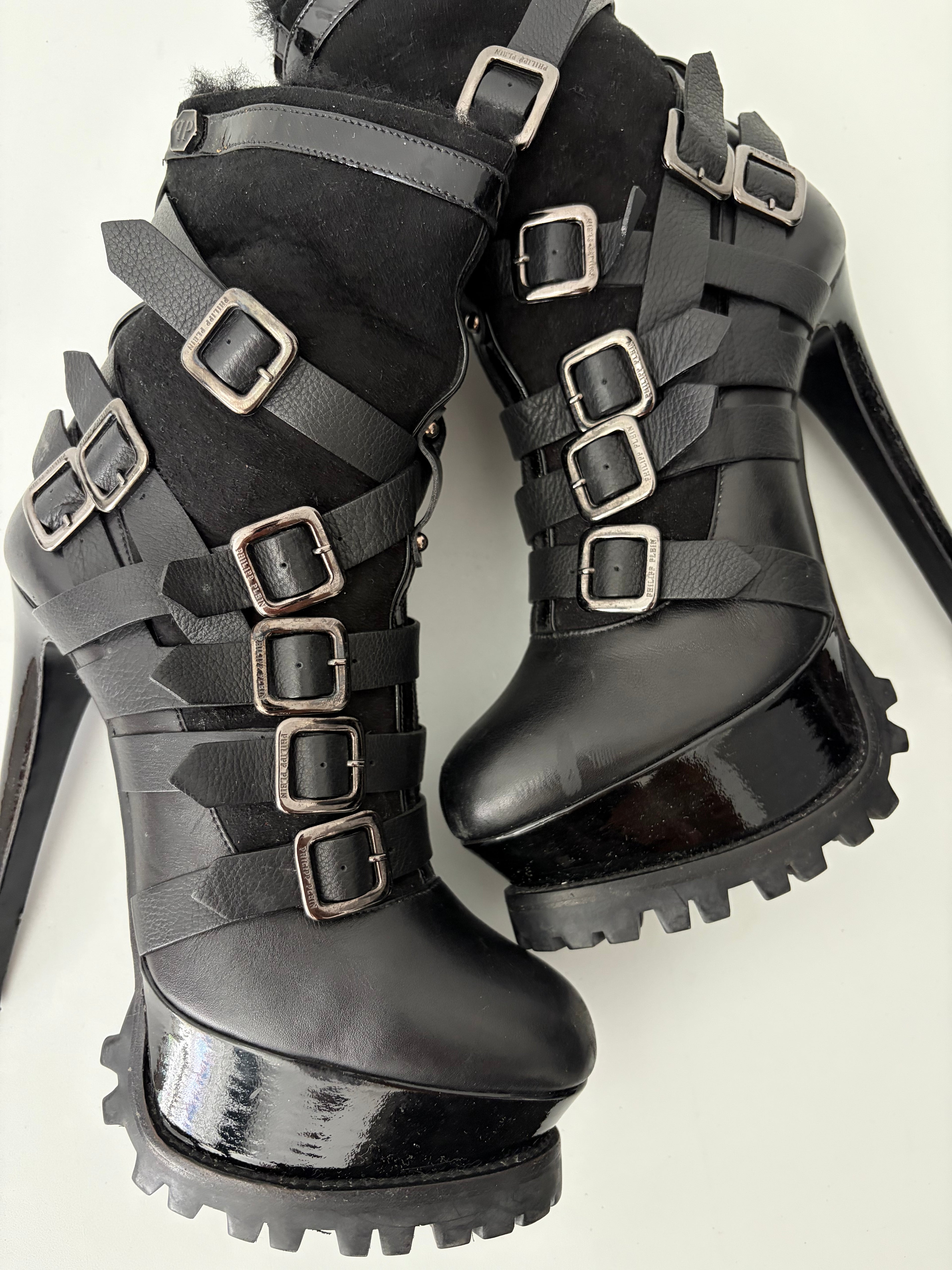 Philipp Plein leather high heel sole boots - eu 39