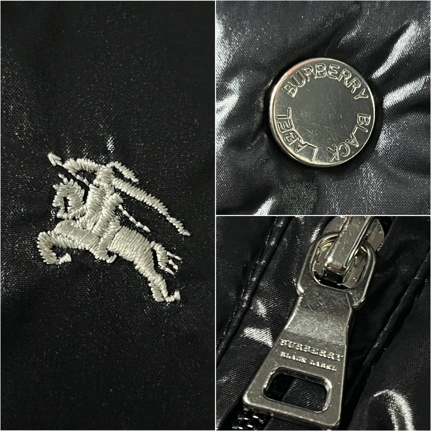 00’s BURBERRY made in Japan real fur down jacket (S/M) - black