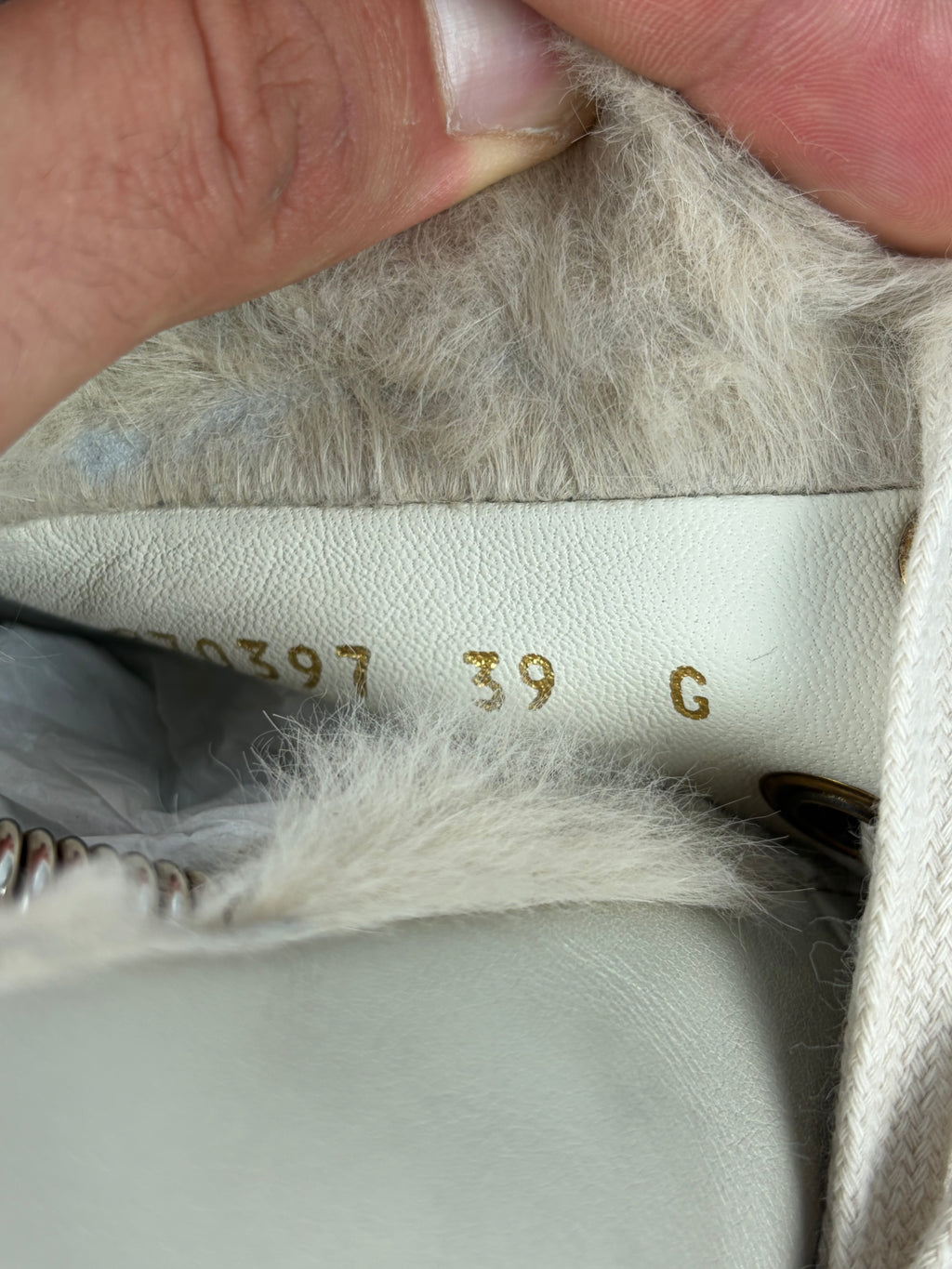 GUCCI Coda fur-trim high tops - eu 39 / us 9 / uk 6 - tan beige