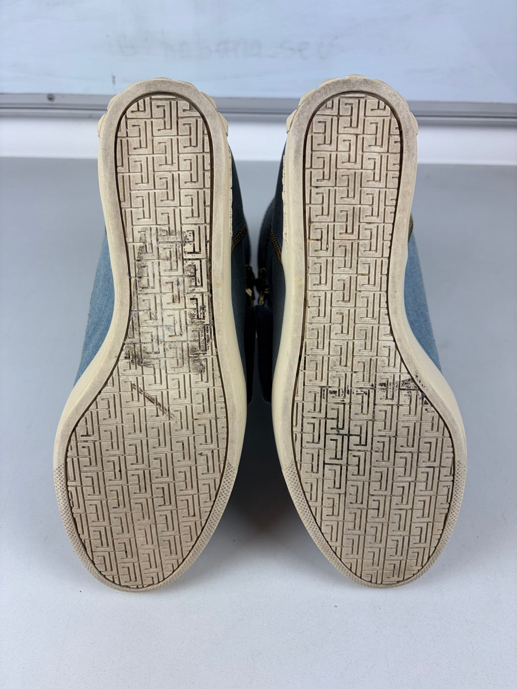 Pierre Balmain denim zipper wedge sneakers - eu 39 / us 8 / uk 6