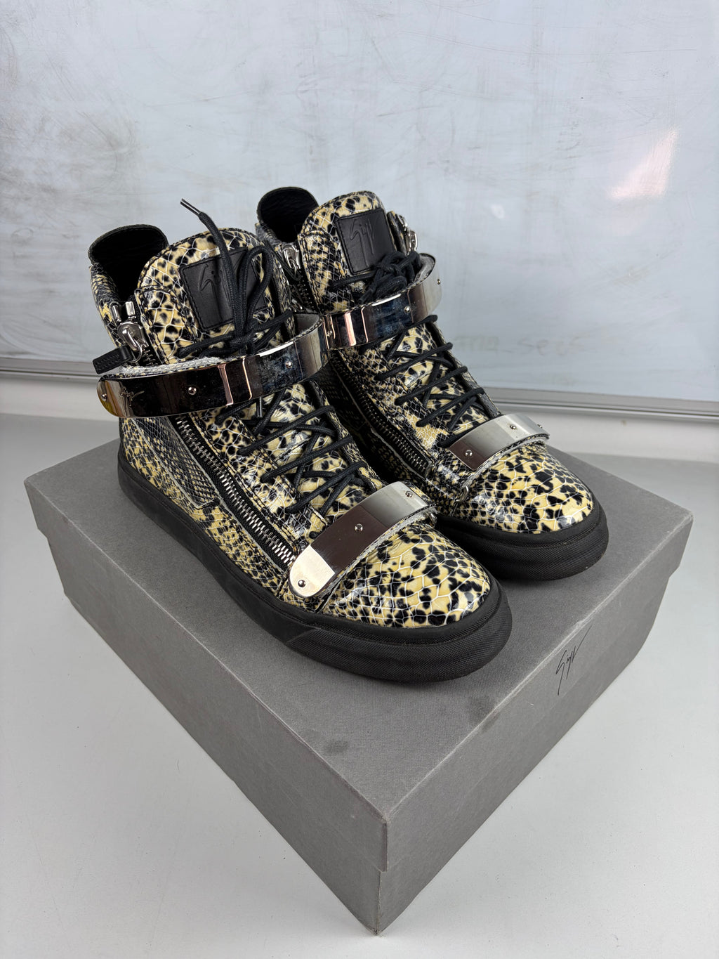 Giuseppe Zanotti Coby Python Embossed skin high tops - eu 44 / us 11