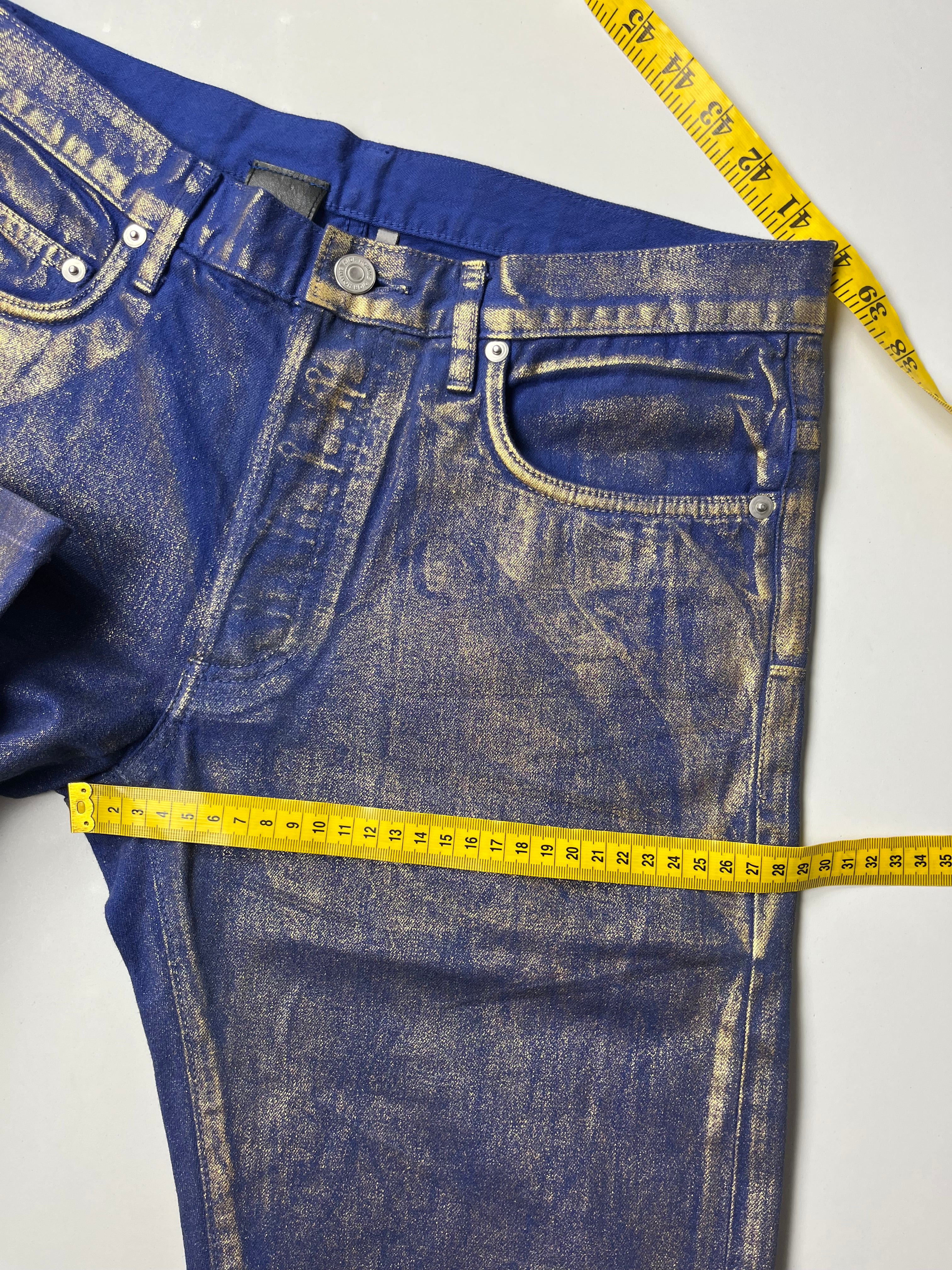 2009 DIOR ‘Planisphere’ gold luster jeans
