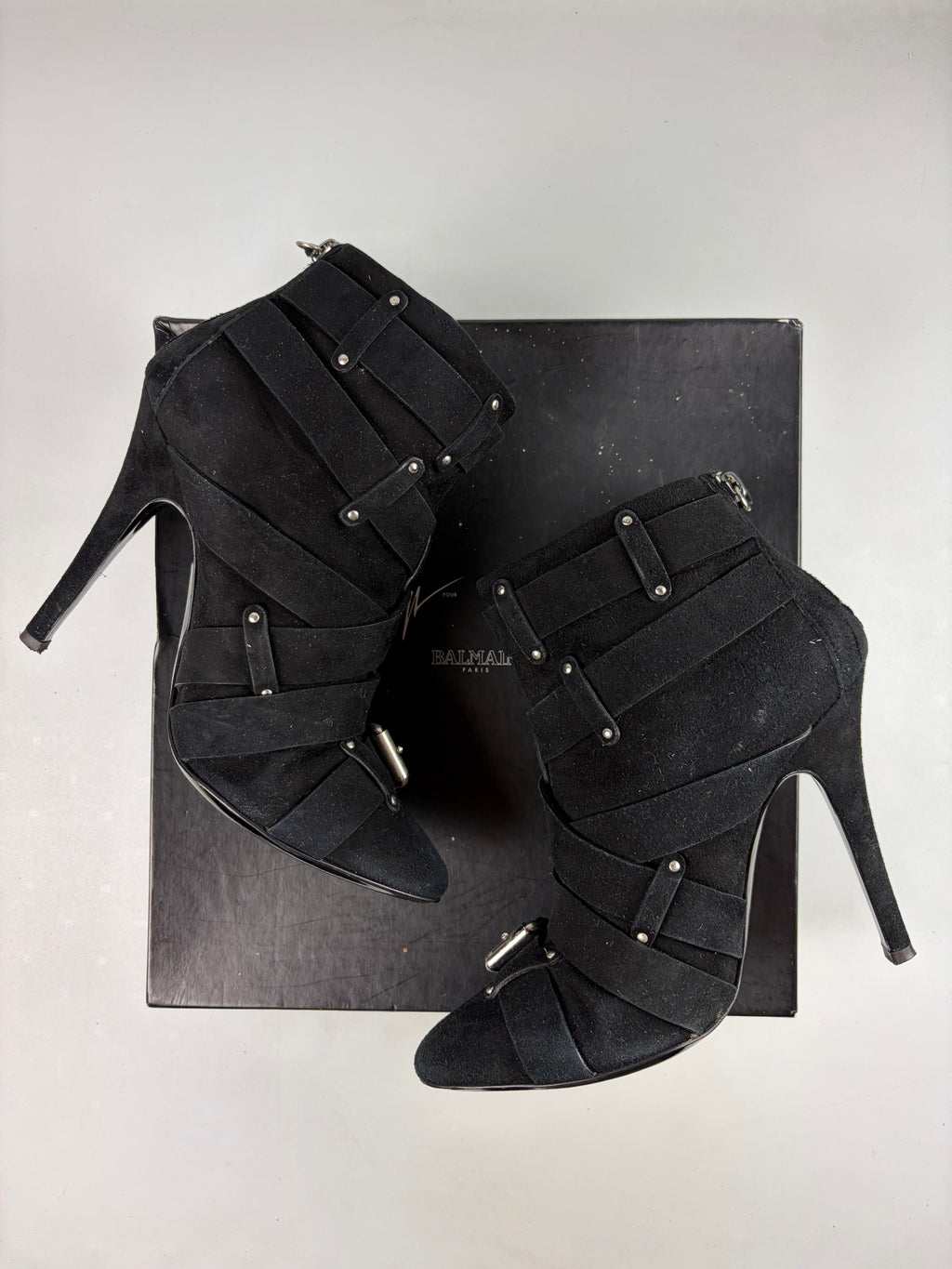 2009 BALMAIN x Giuseppe Zanotti suede ankle boots - eu 39 / us 7