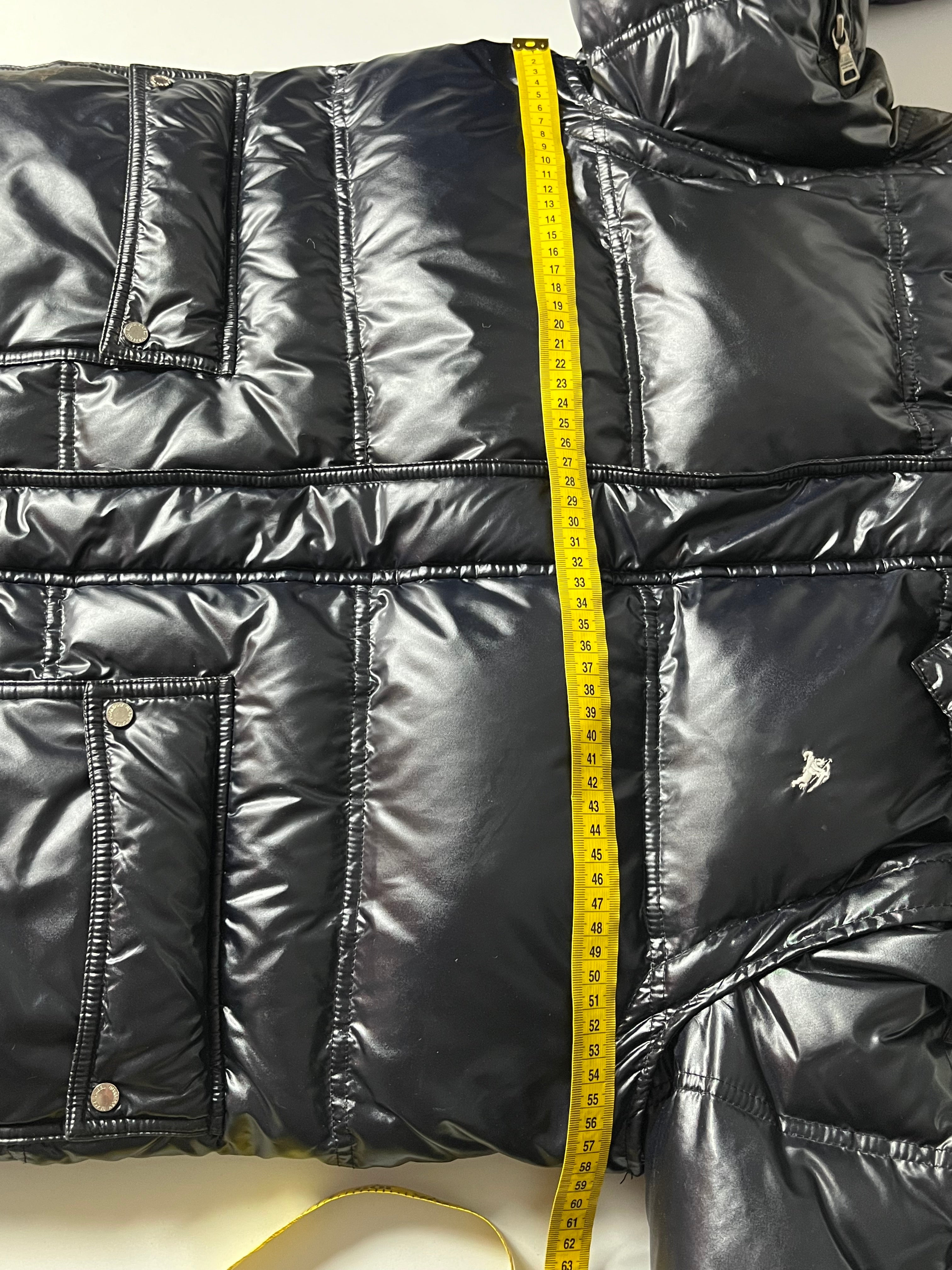 00’s BURBERRY made in Japan real fur down waxed jacket (M/L) - black