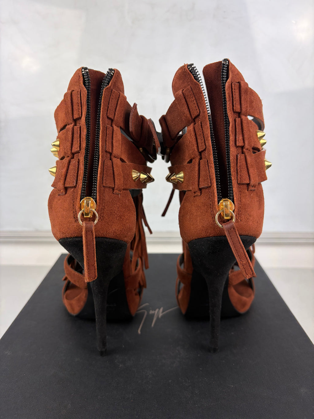 Giuseppe Zanotti ‘Alien’ brown suede fringe sandals - eu 37 / us 7 / uk 4