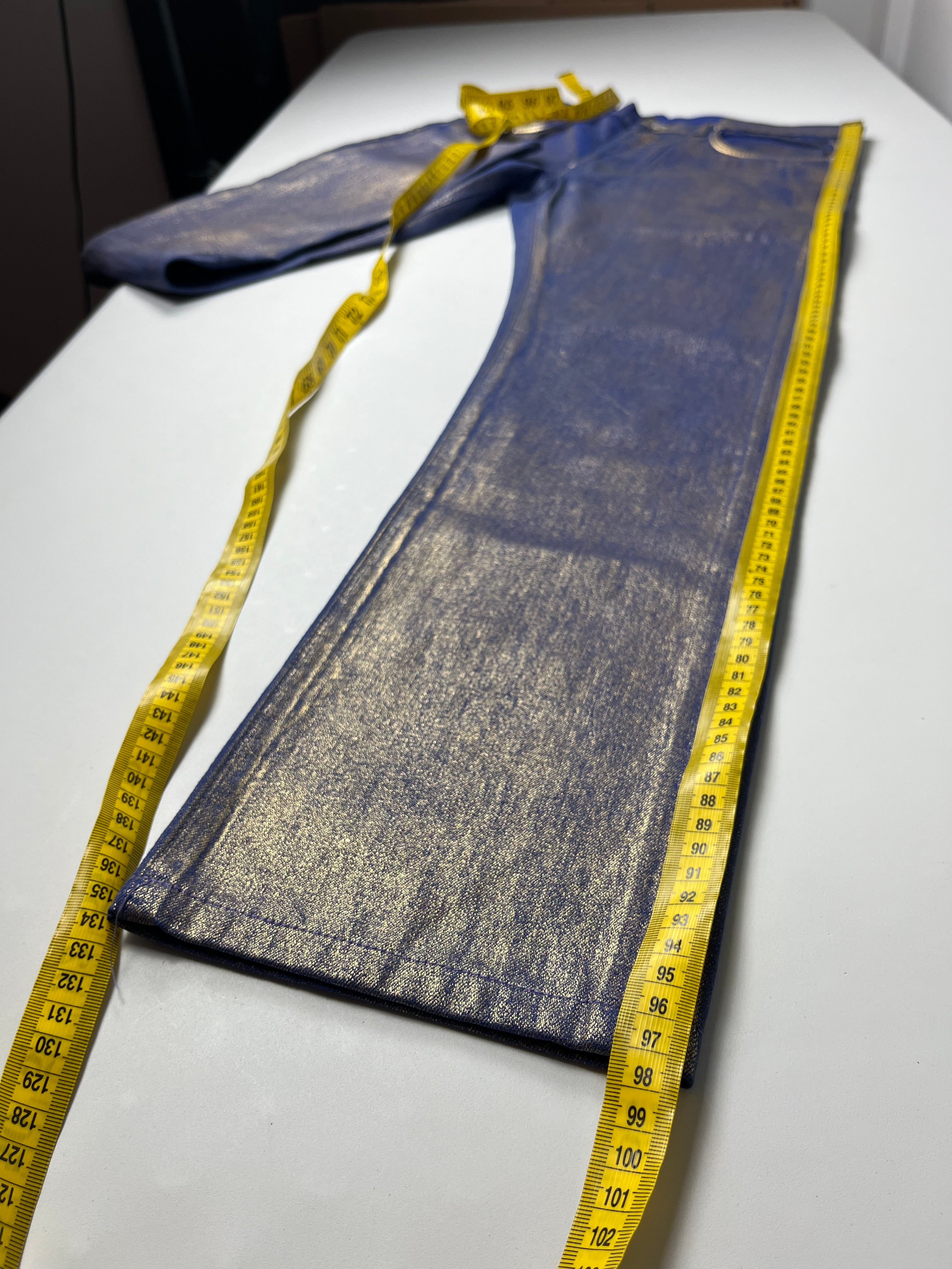 2009 DIOR ‘Planisphere’ gold luster jeans
