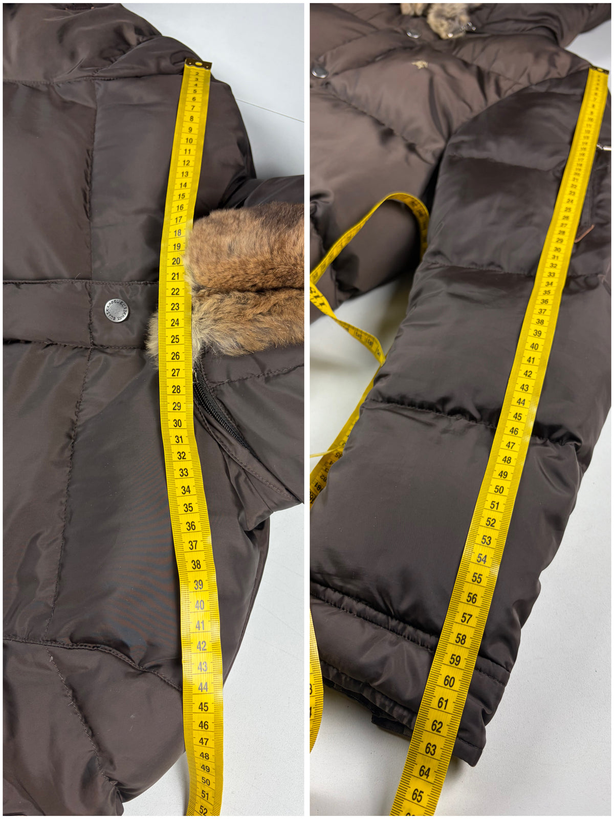 00’s BURBERRY Black Label real rabbit fur down jacket (M/L) - olive green