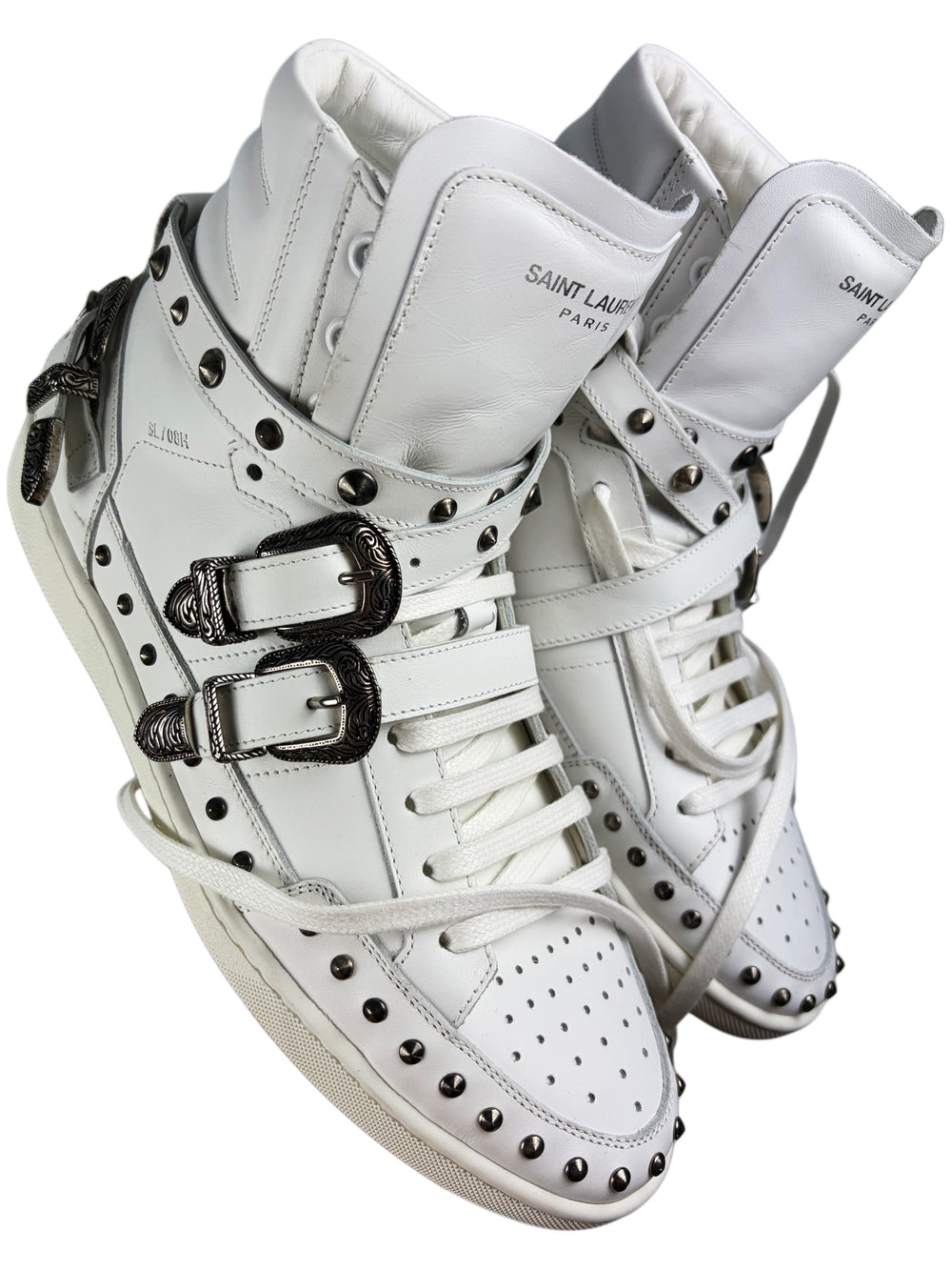 Saint Laurent SL/08H Wolly Spike high-tops - eu 40 / us 7 / uk 6 - white - brand new