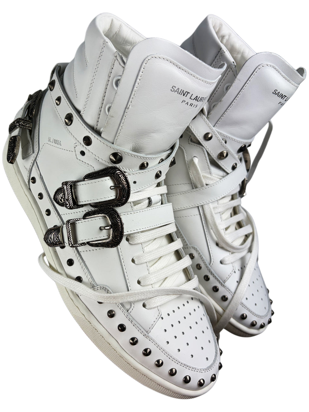 Saint Laurent SL/08H Wolly Spike high-tops - eu 40 / us 7 / uk 6 - white - brand new