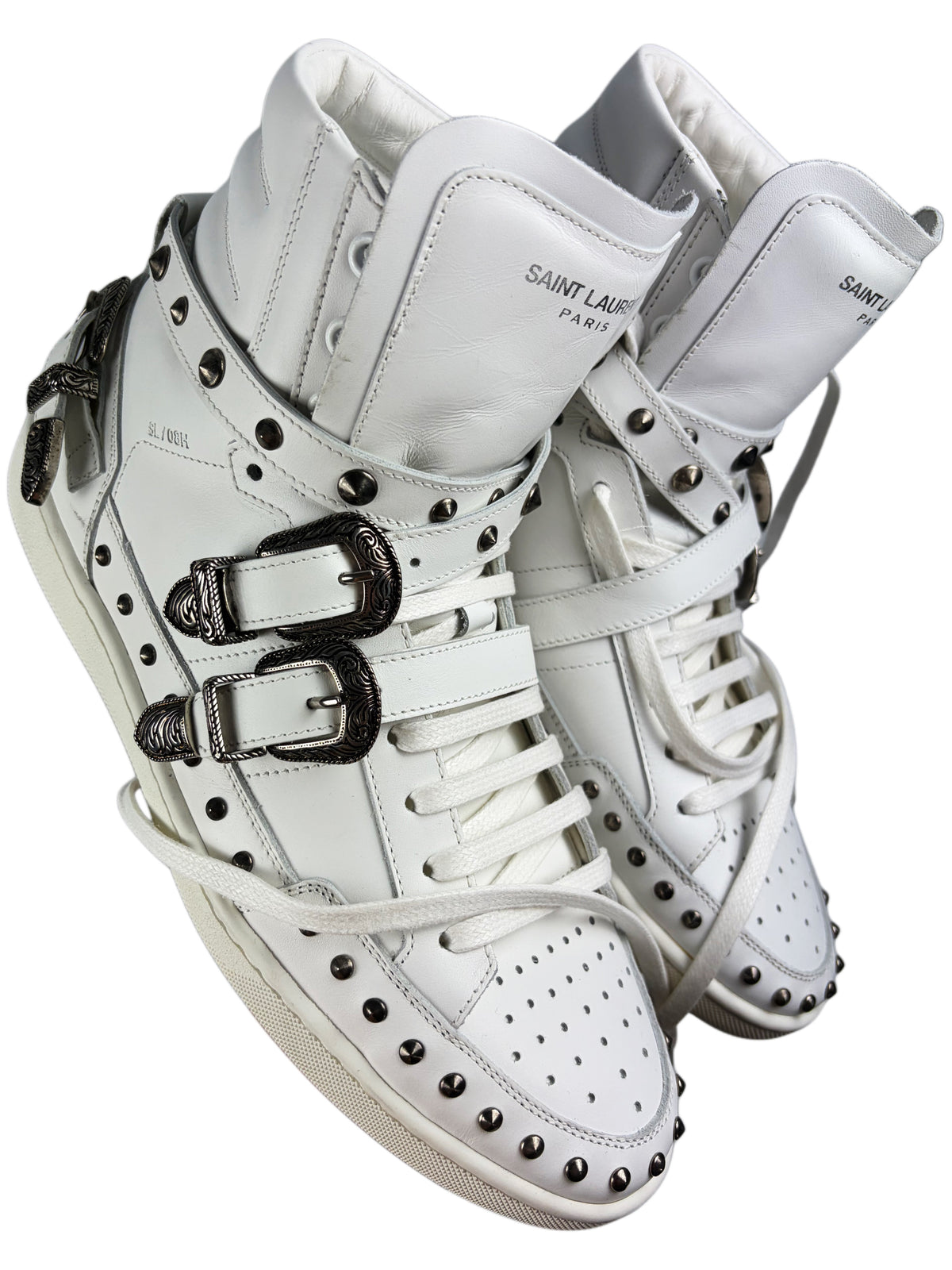 Saint Laurent SL/08H Wolly Spike high-tops - eu 40 / us 7 / uk 6 - white - brand new