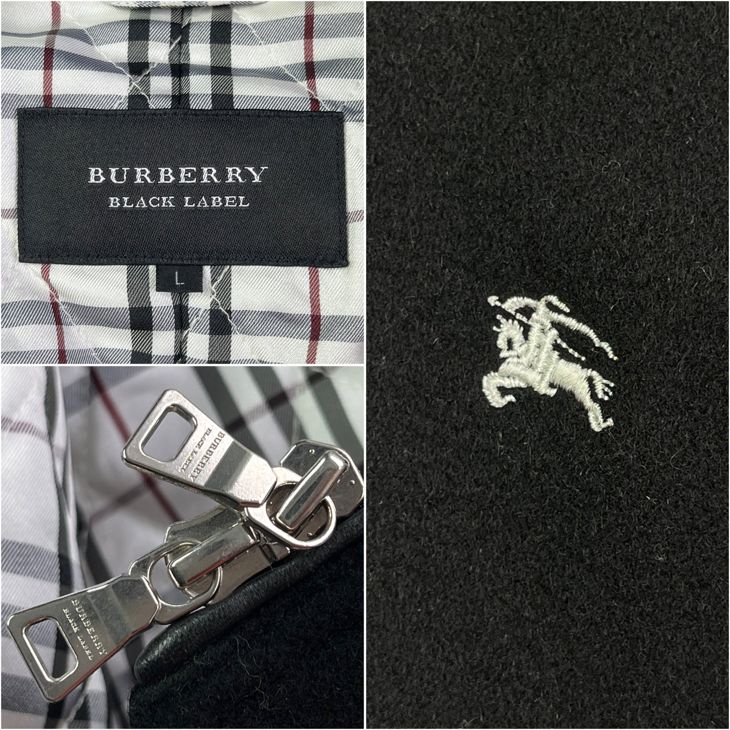 00’s BURBERRY made in Japan rabbit fur jacket (M/L) - black