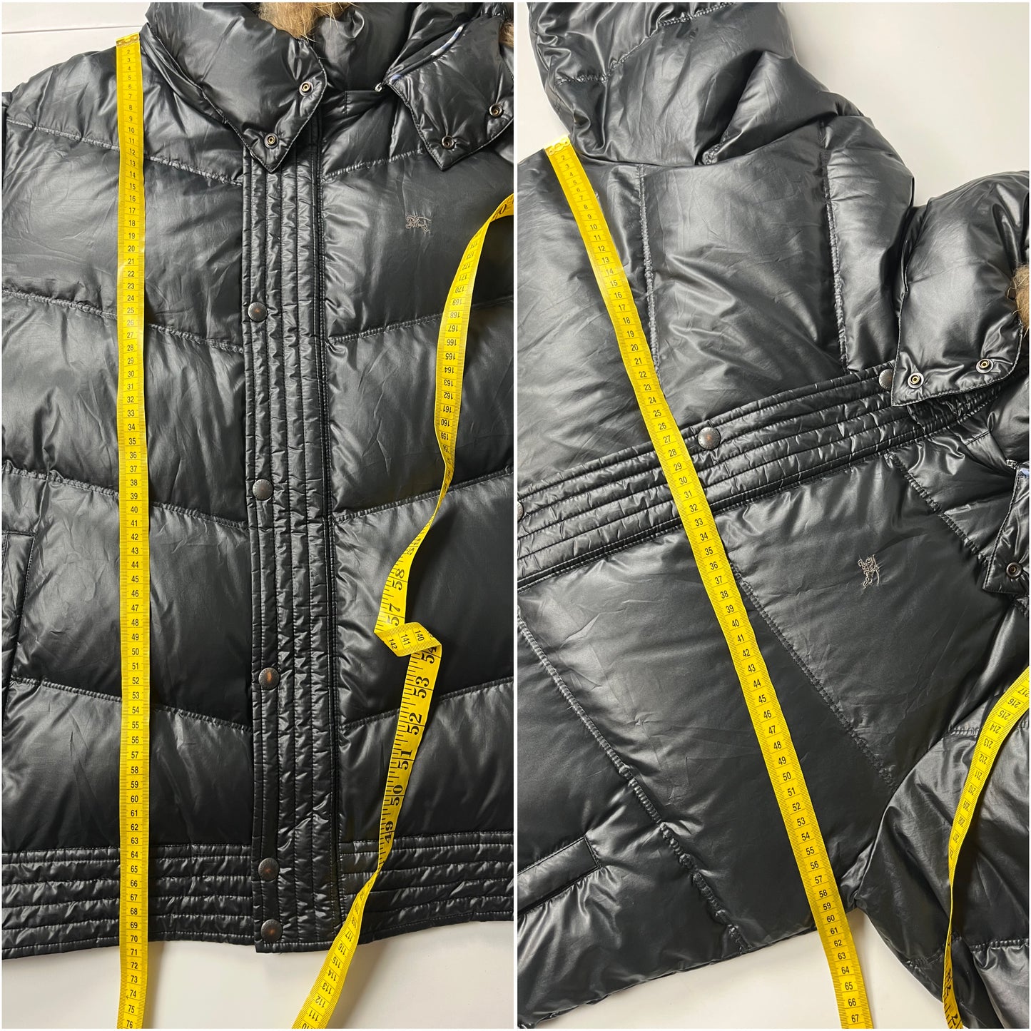 00’s BURBERRY made in Japan real fur down jacket (LL/XL) - black