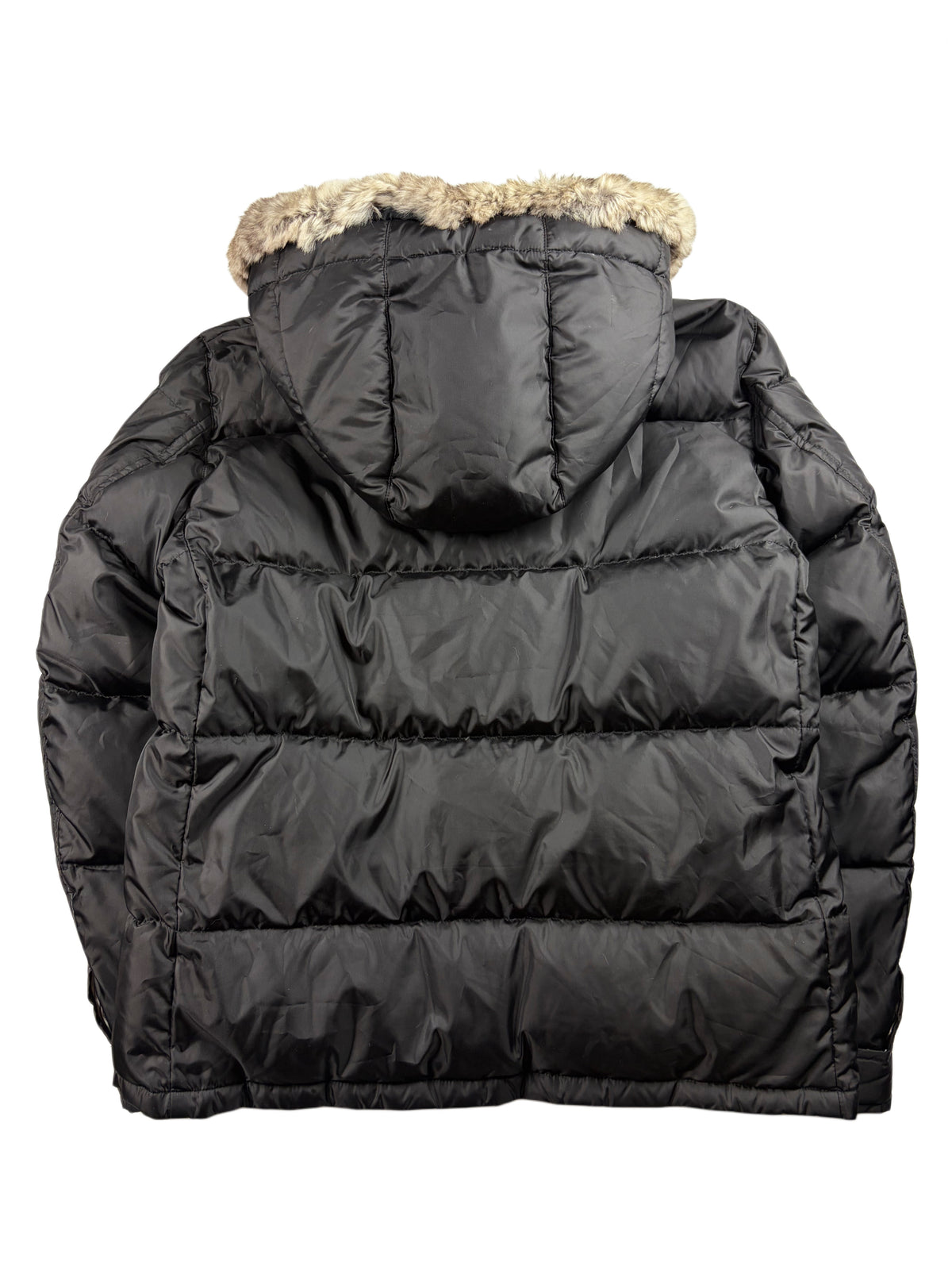 00’s BURBERRY Black Label real fur down jacket (M/L) - black