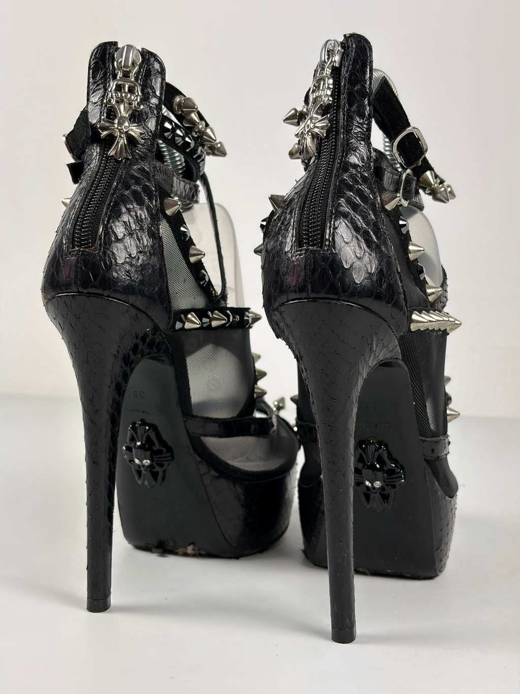 Philipp Plein heavily studded stiletto platform sandals - eu 36.5