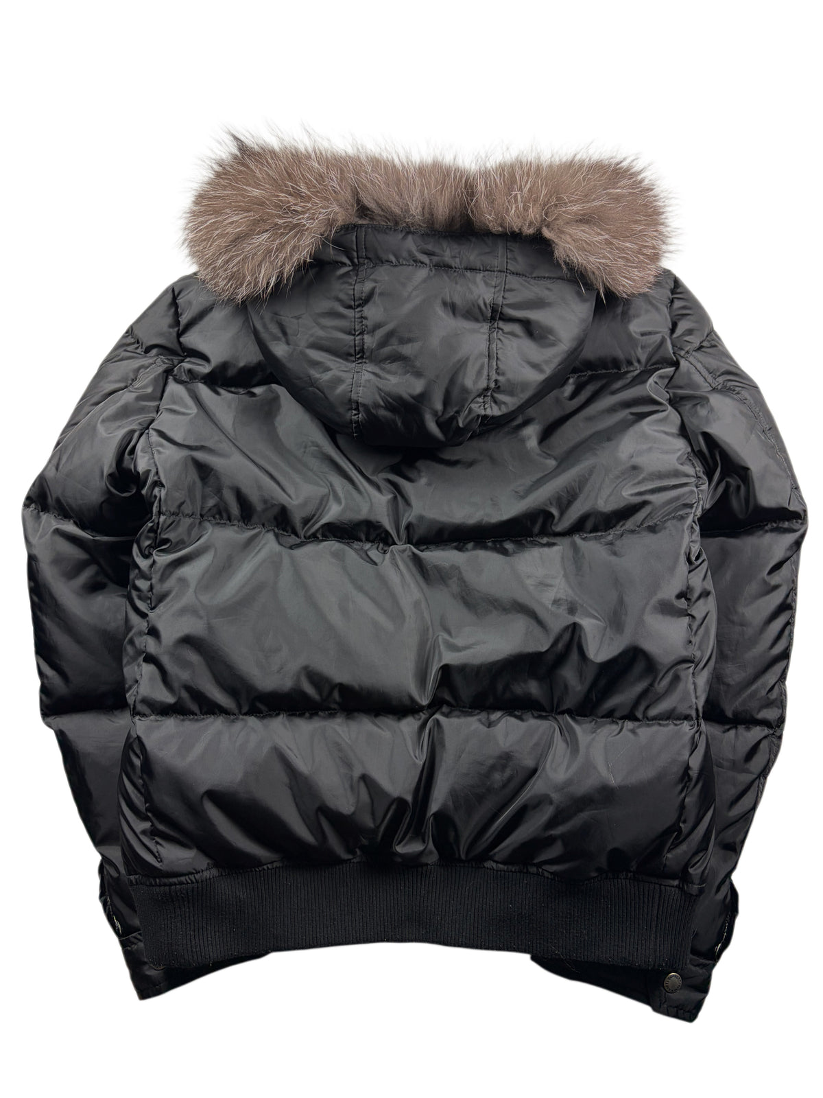 00’s BURBERRY Black Label real fur down jacket (S/M) - black