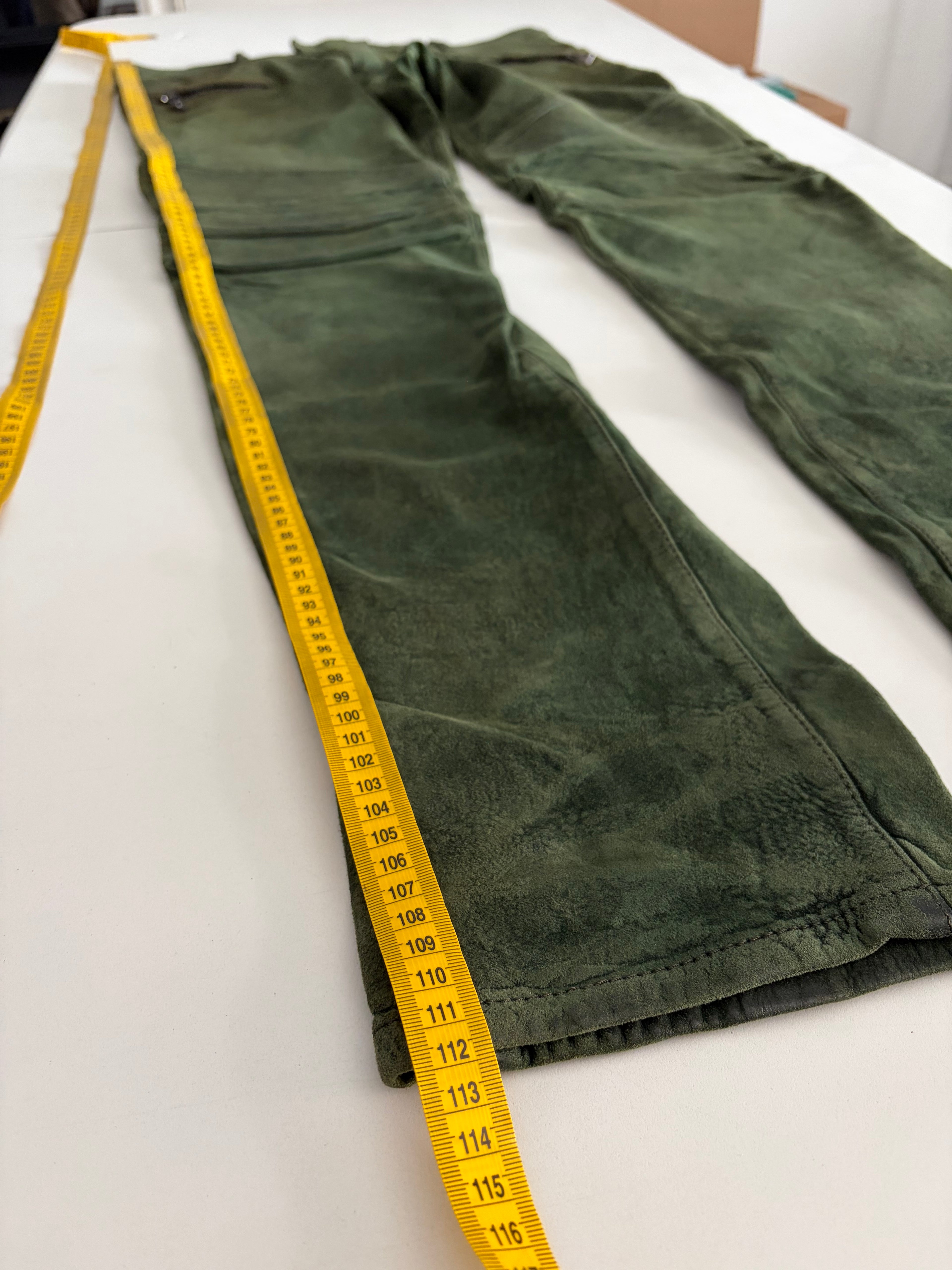 2012 BALMAIN lambskin leather suede biker pants - 33 - fits bigger
