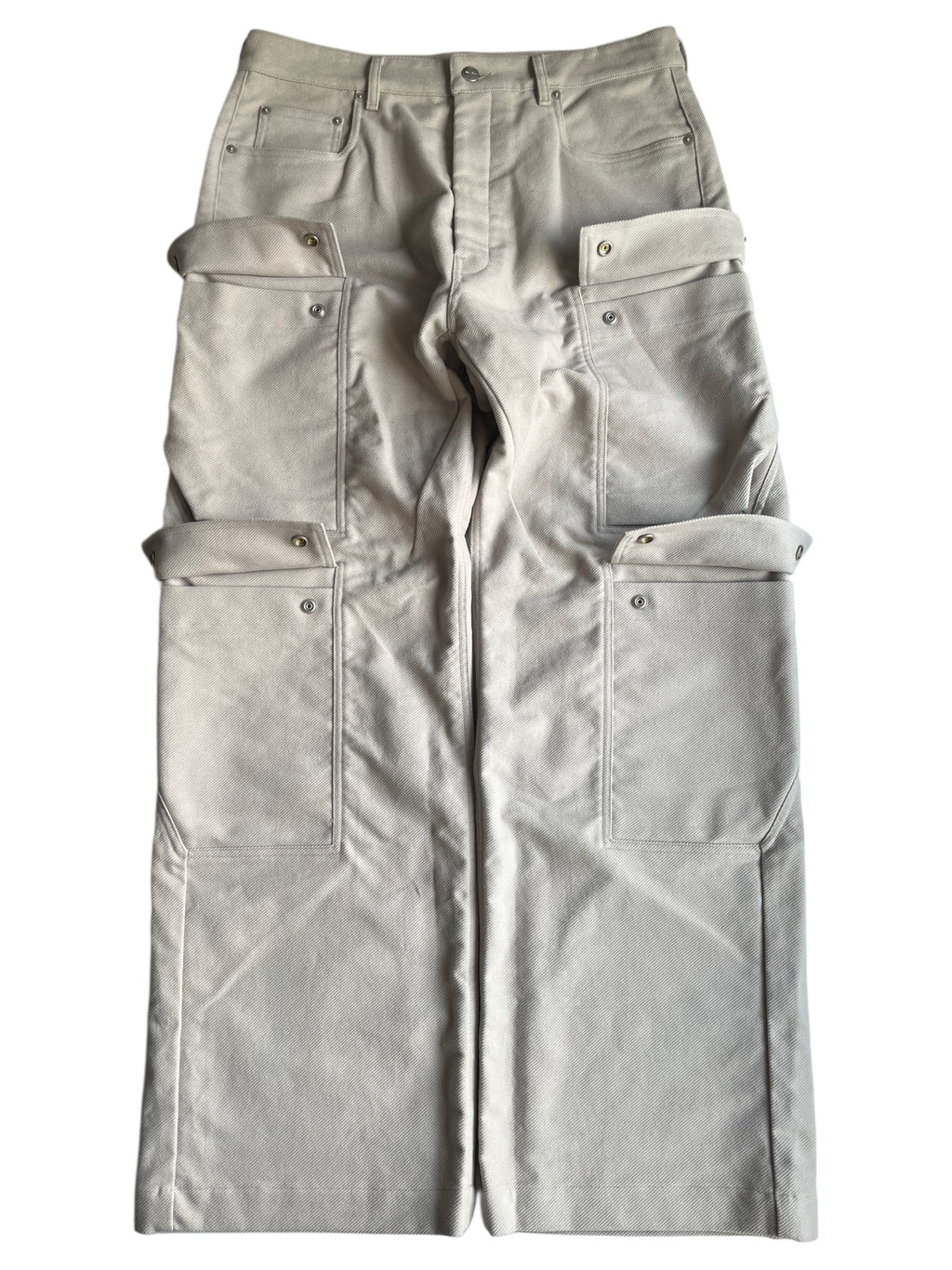RICK OWENS CONCORDIANS DOUBLE CARGO JEANS - W32 - light gray
