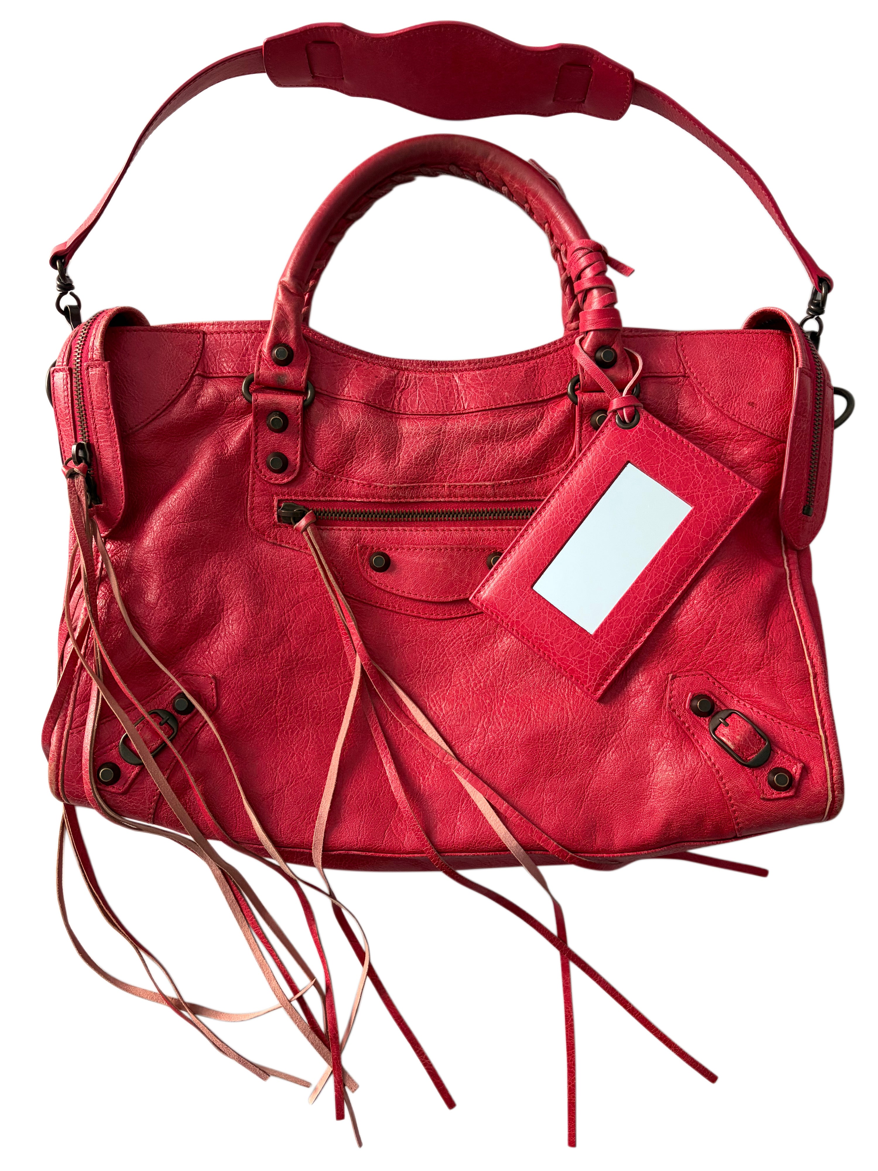 2012 BALENCIAGA
Rose Jaipur Lambskin Leather Motorcycle City Bag