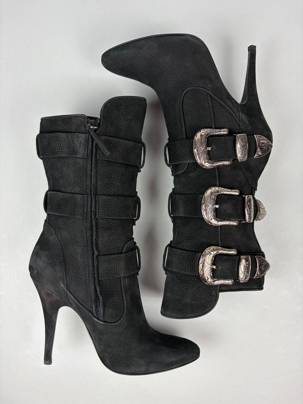 2009 BALMAIN x Giuseppe Zanotti multi-buckle boots - eu 37.5 / us 7.5 / uk 4.5