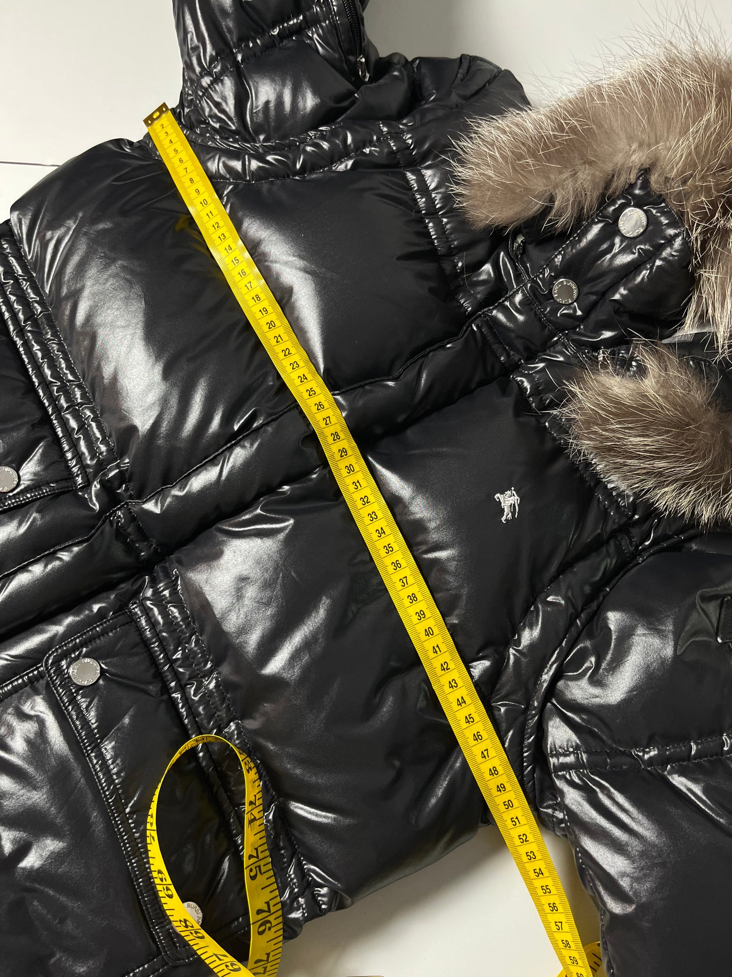 00’s BURBERRY made in Japan real fur down jacket (S/M) - black