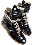 2009 Maison Martin Margiela black patent leather high-top sneakers - eu 40