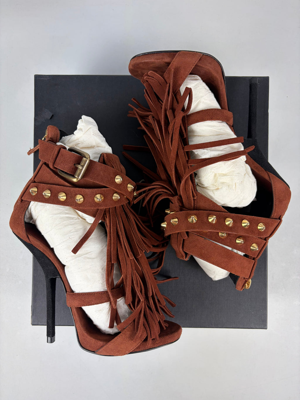 Giuseppe Zanotti ‘Alien’ brown suede fringe sandals - eu 37 / us 7 / uk 4