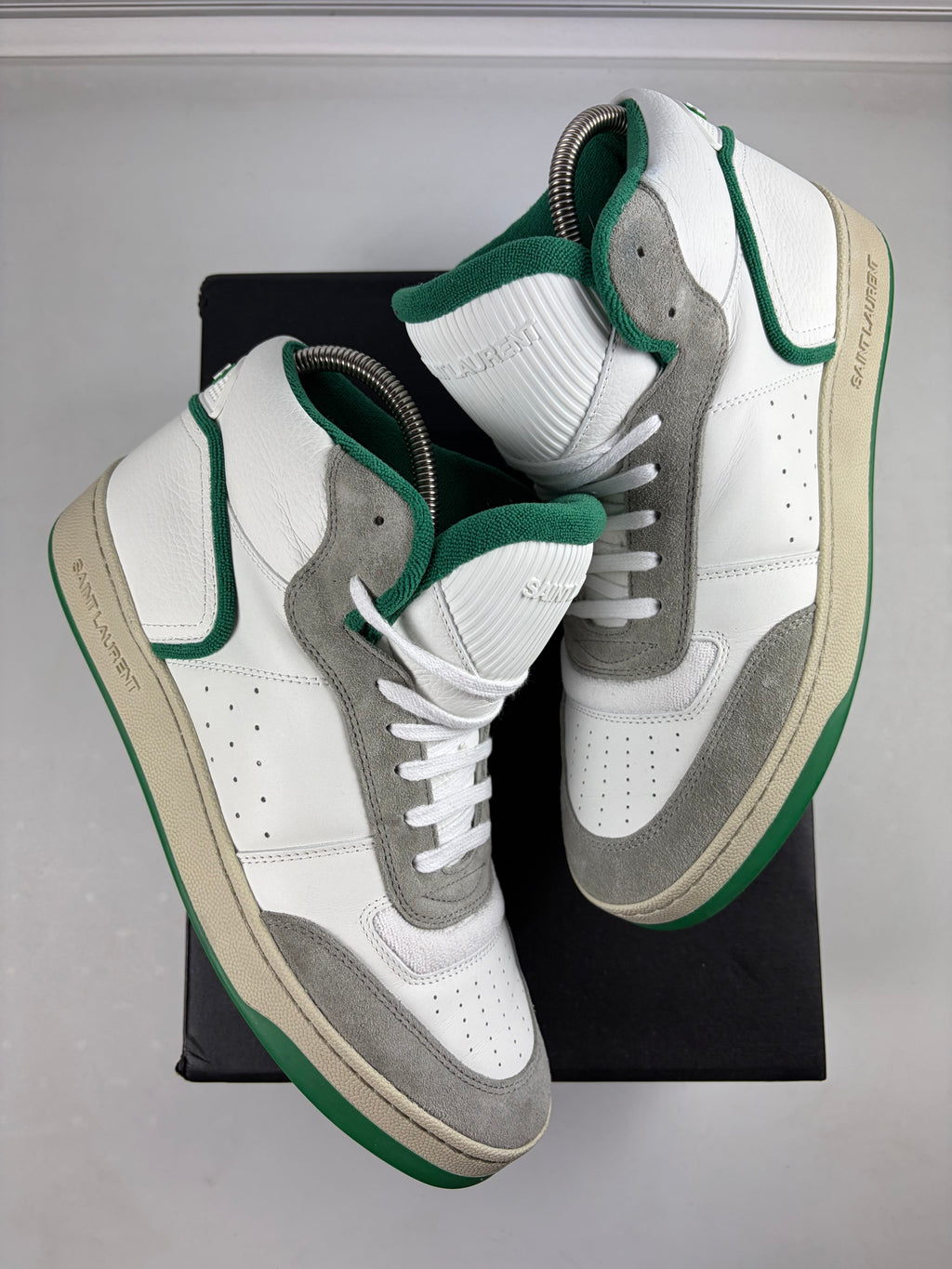 Saint Laurent SL/80 High-Top - eu 43 / us 10 - white & green
