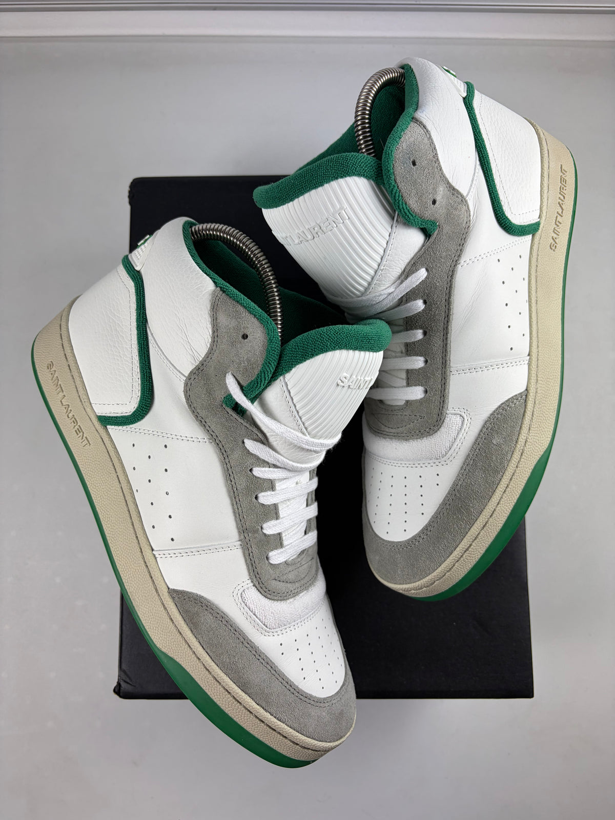 Saint Laurent SL/80 High-Top - eu 43 / us 10 - white & green