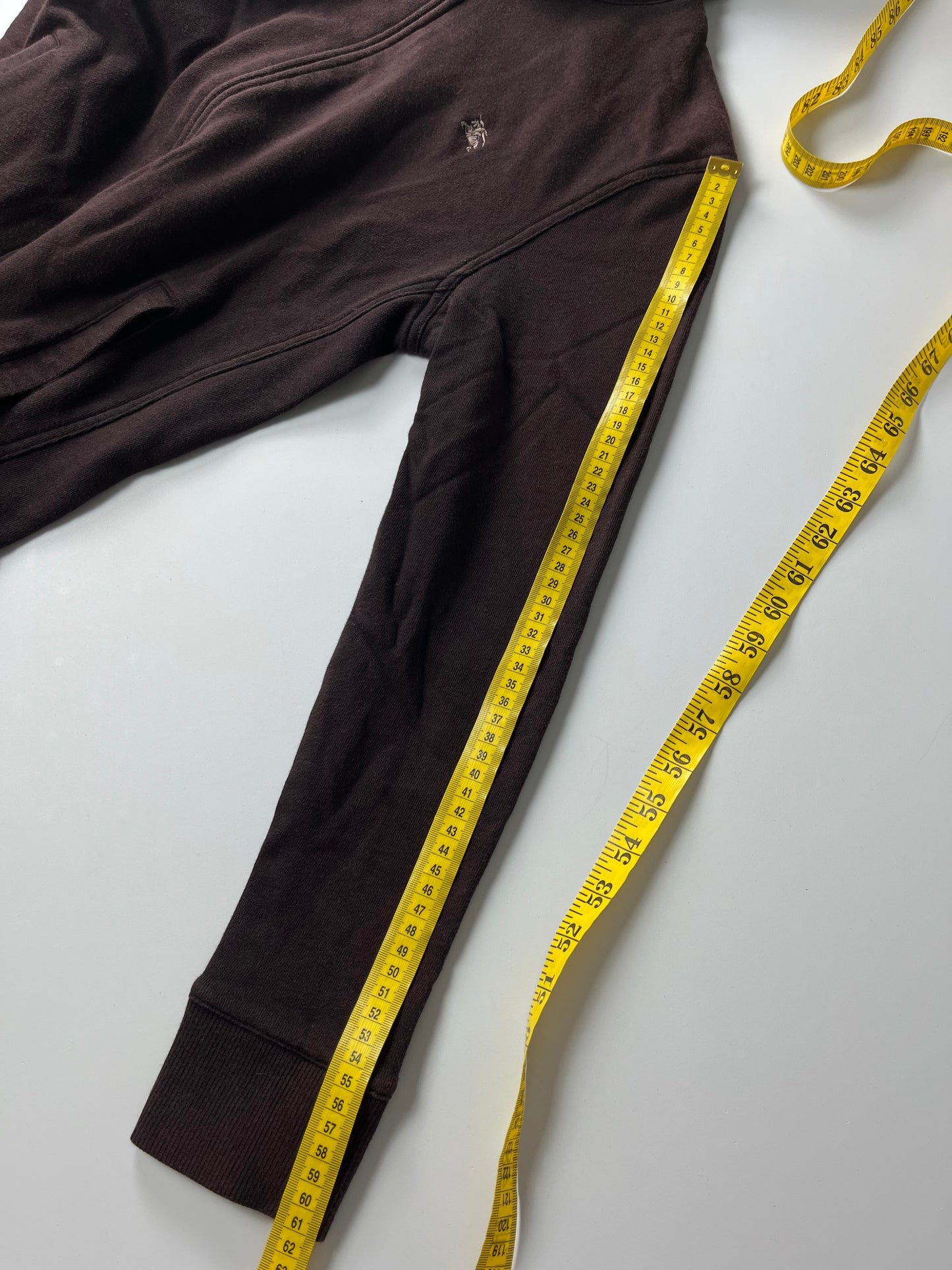 00’s BURBERRY rabbit fur zip hoodie (XS/S) - burgundy