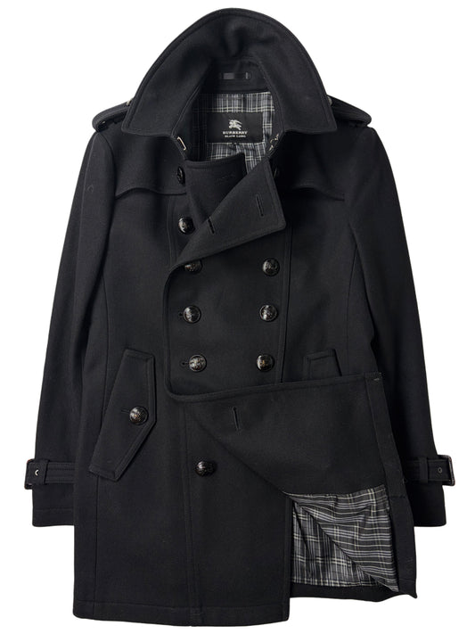 00’s Burberry Black Label Napoleon coat jacket - S/M - black