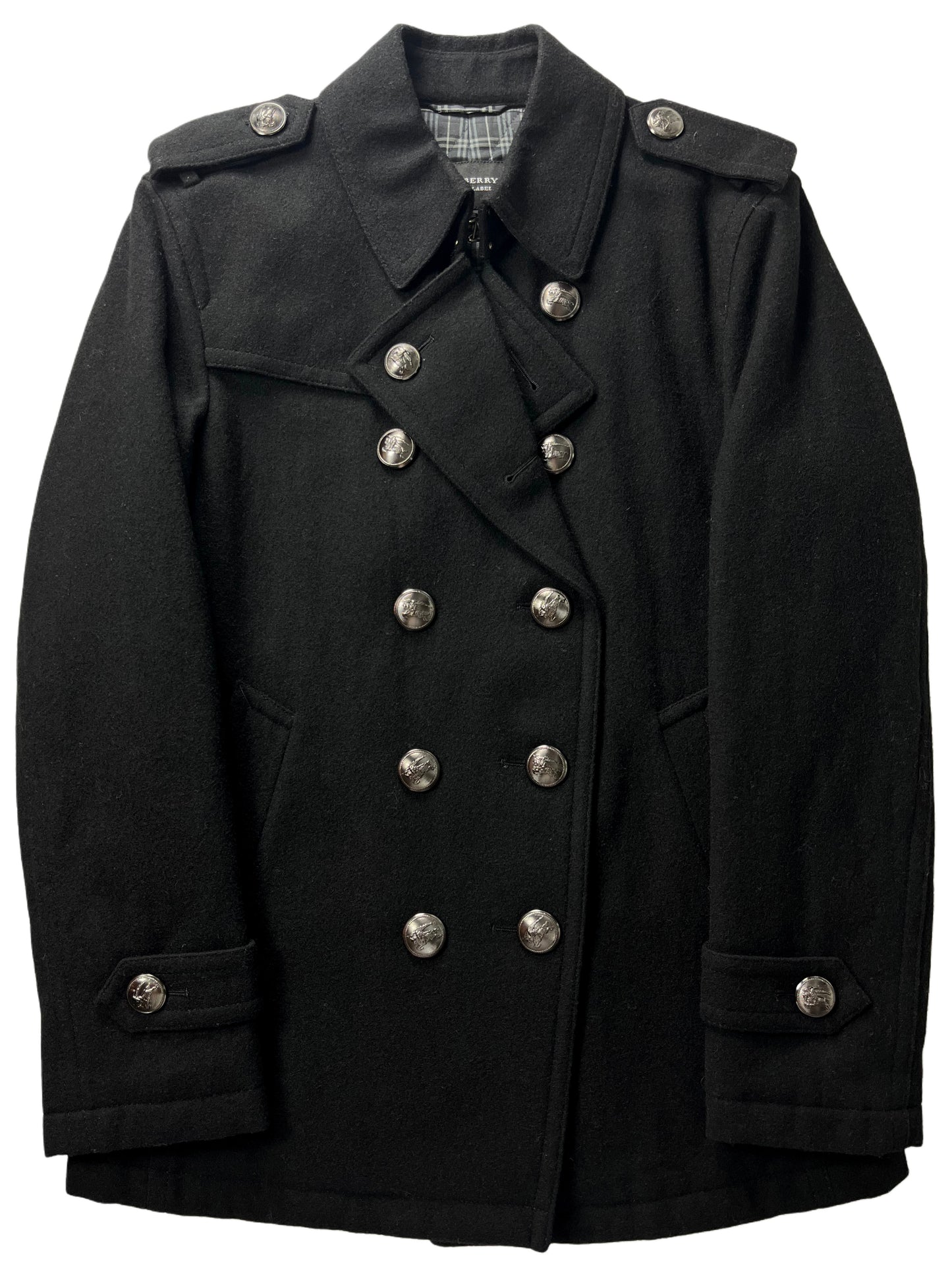 00’s BURBERRY wool Napoleon jacket (S/M) - black