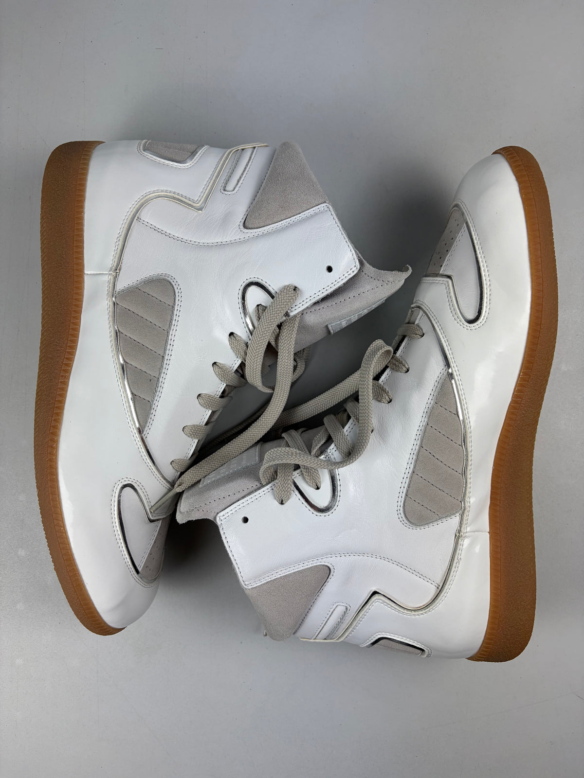 Maison Margiela ‘Cadillac’ patent leather & suede high tops - eu 45 / us 12 / uk 11 - brand new