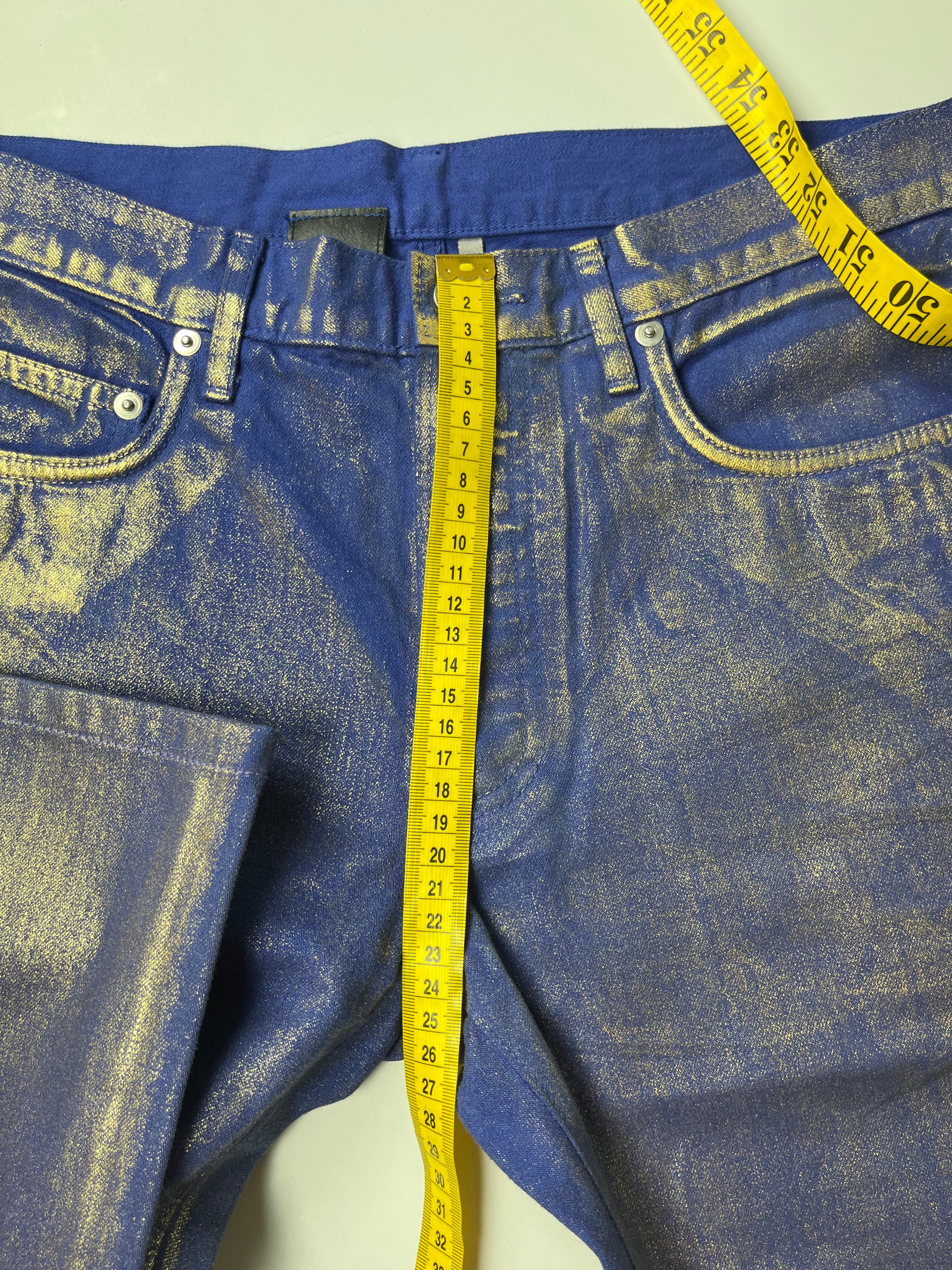 2009 DIOR ‘Planisphere’ gold luster jeans