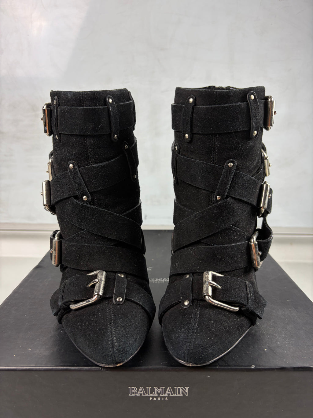 2009 BALMAIN x Giuseppe Zanotti suede ankle boots - eu 39 / us 7